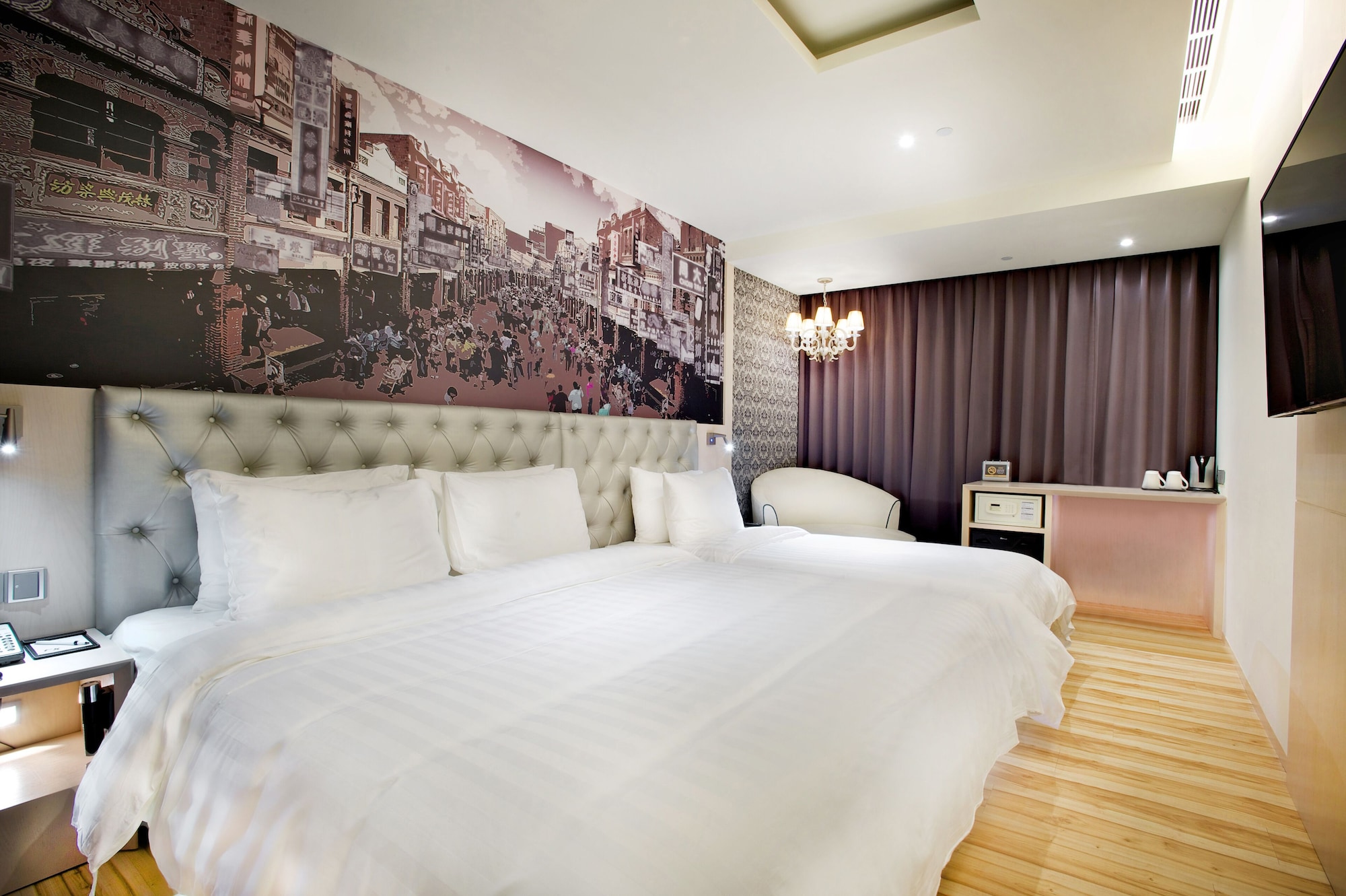 غرفة عائلية ثلاثية بسرير مزدوج وسرير فردي، Fx Hotel Tainan Minsheng Road Branch 2/5