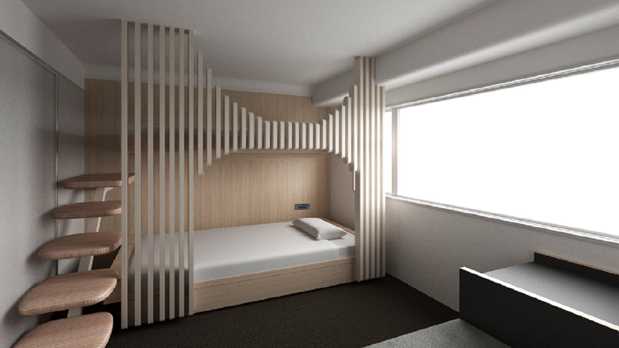 Bank, Twin Beds, Night View