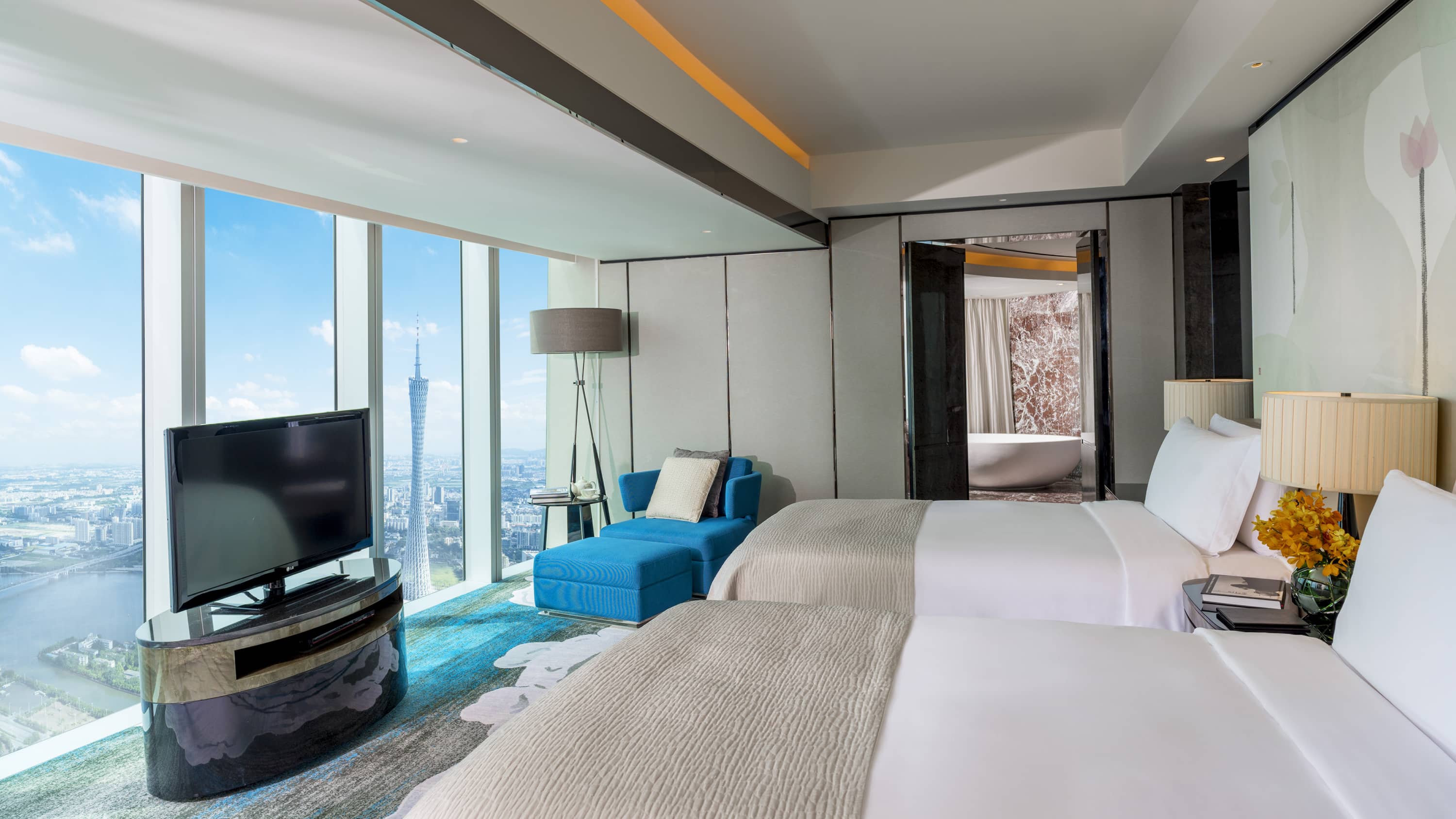 1 Bedroom, Deluxe, Suite, 2 Double Beds, Canton Tower View