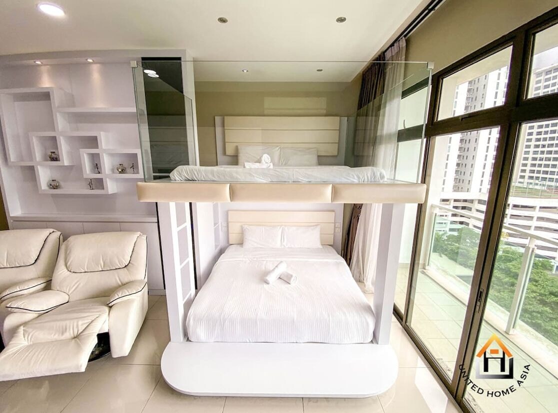 استوديو عائلي بسريرين كوين، Palazio Serviced Apartment 4/9