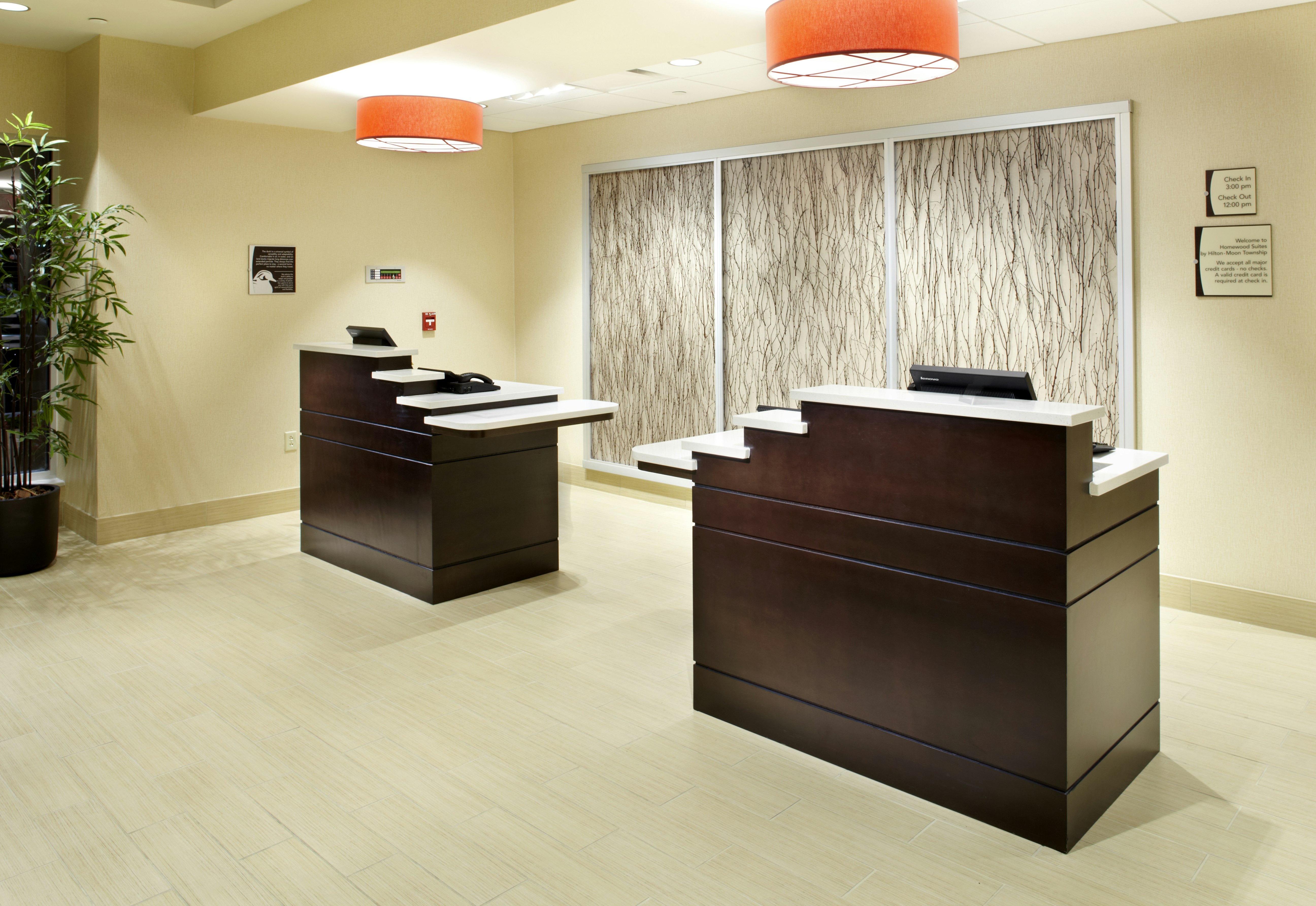Lobby at Homewood Suites by Hilton Pittsburgh Airport Robinson Mall Area PA, CORAOPOLIS - PA