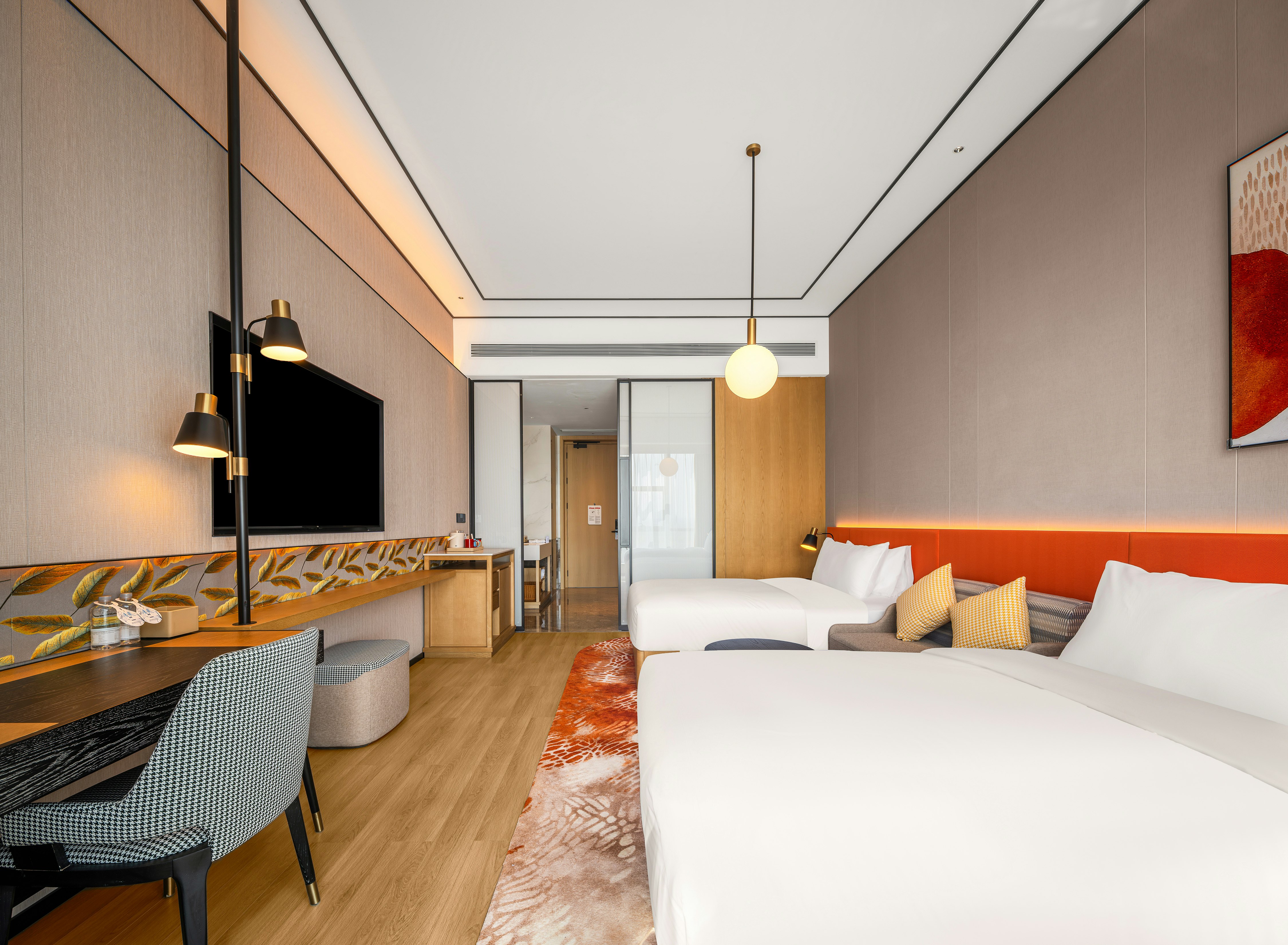 غرفة سوبيريور بسريرين منفصلين، Hilton Garden Inn Fenyang Yulongwan 3/4