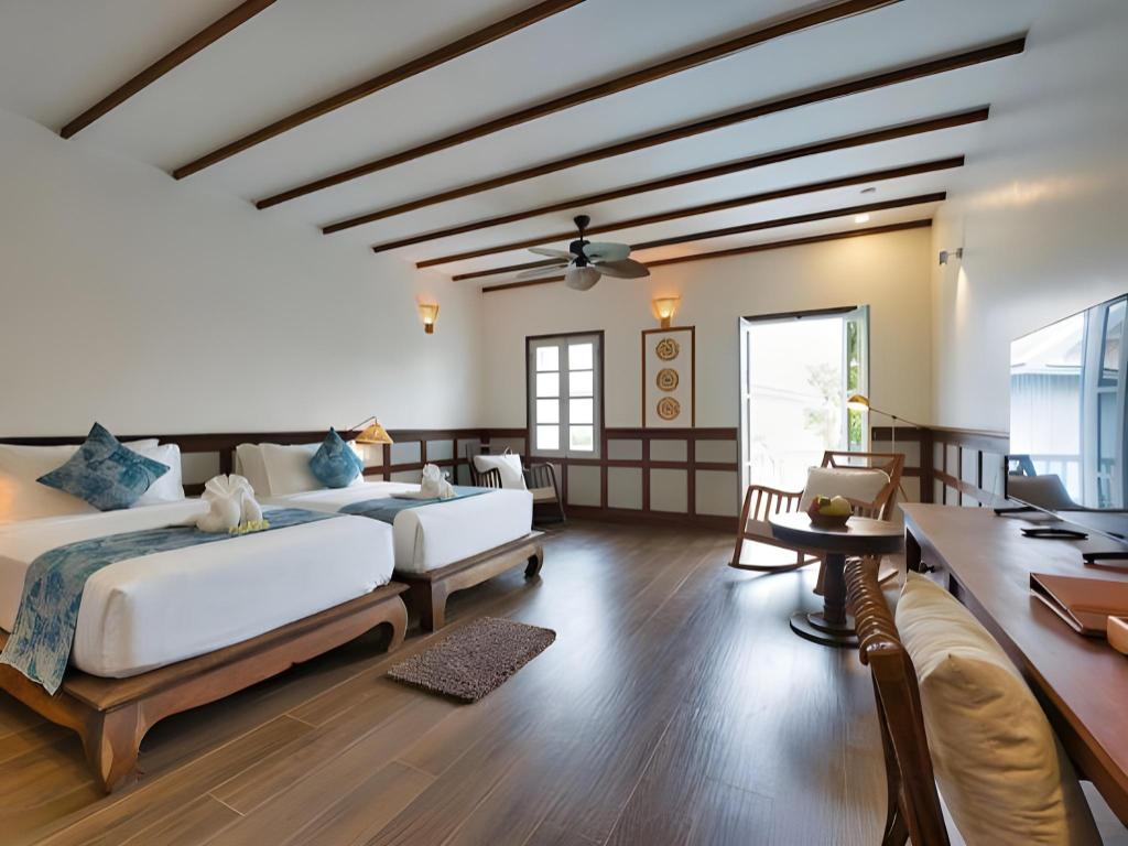غرفة بسريرين منفصلين بإطلالة على المسبح، Mybanlao Hotel 3/10