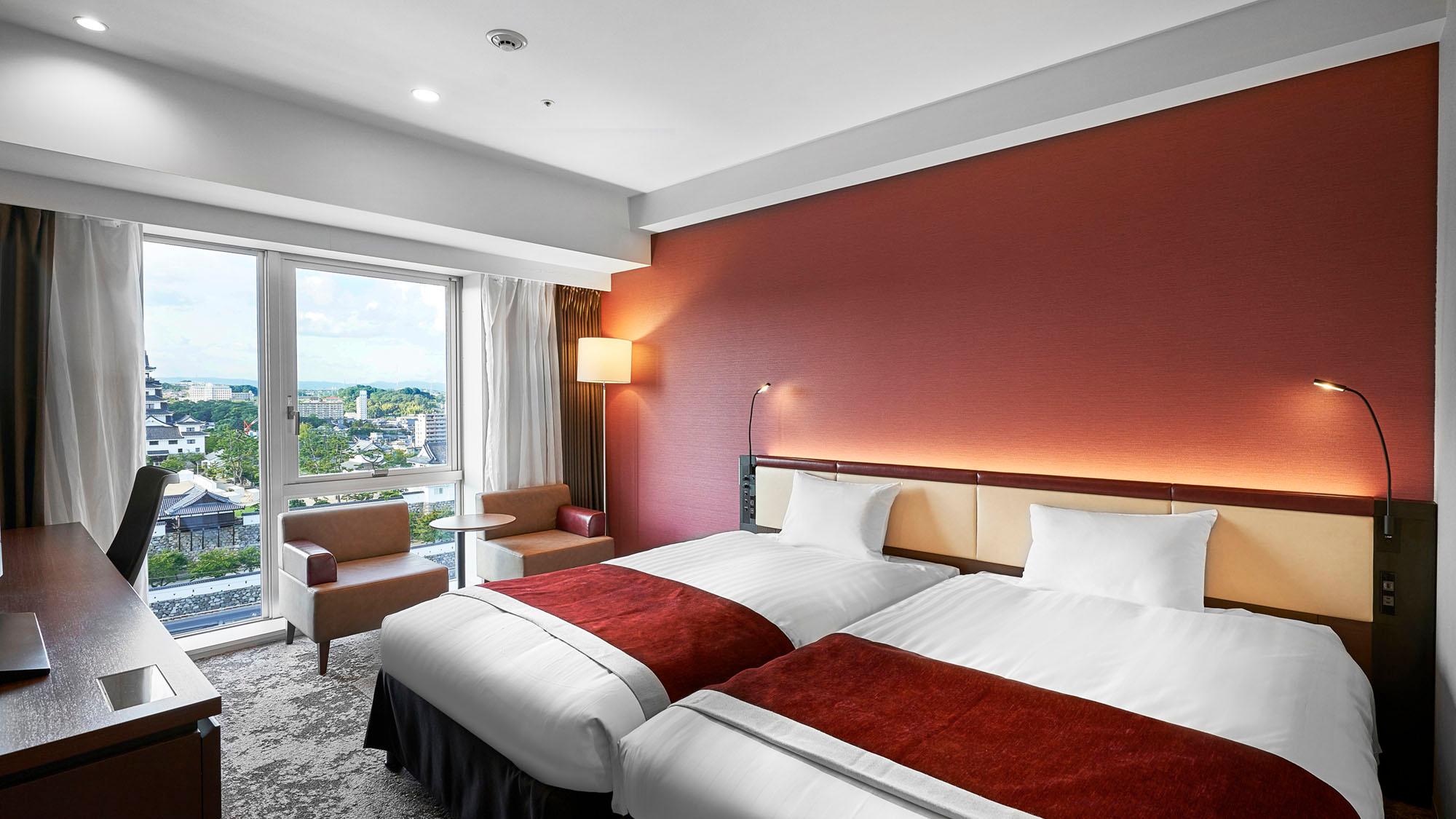 Superior, Single, Twin Beds, Castle View, Night View, Smoking