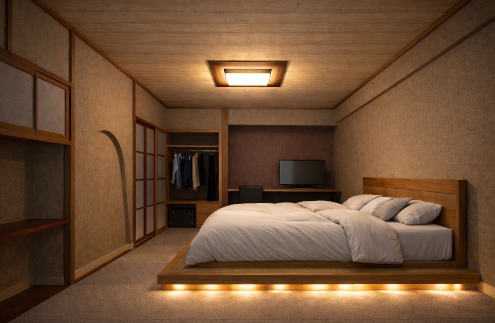 JAPANESE, MODERN, TWIN BEDS, TATAMI
