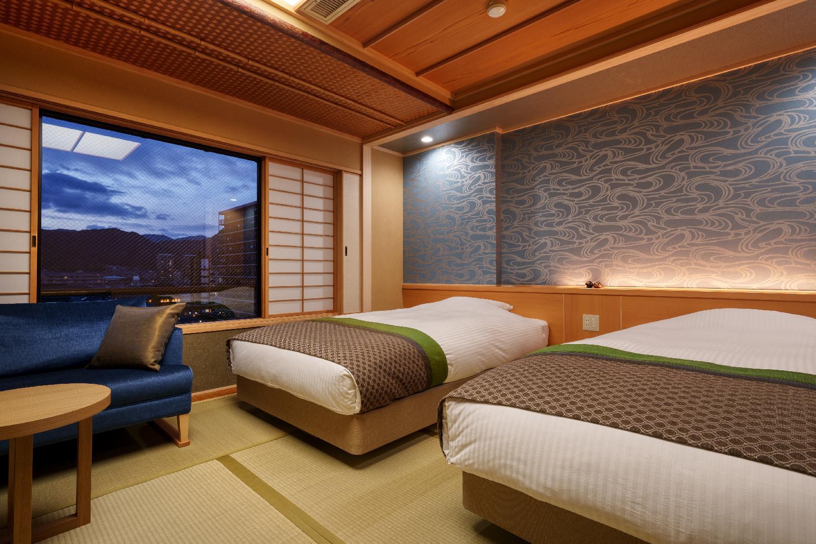 Japanese, Style, Modern, Standard, Twin Beds, with View, Bathtub