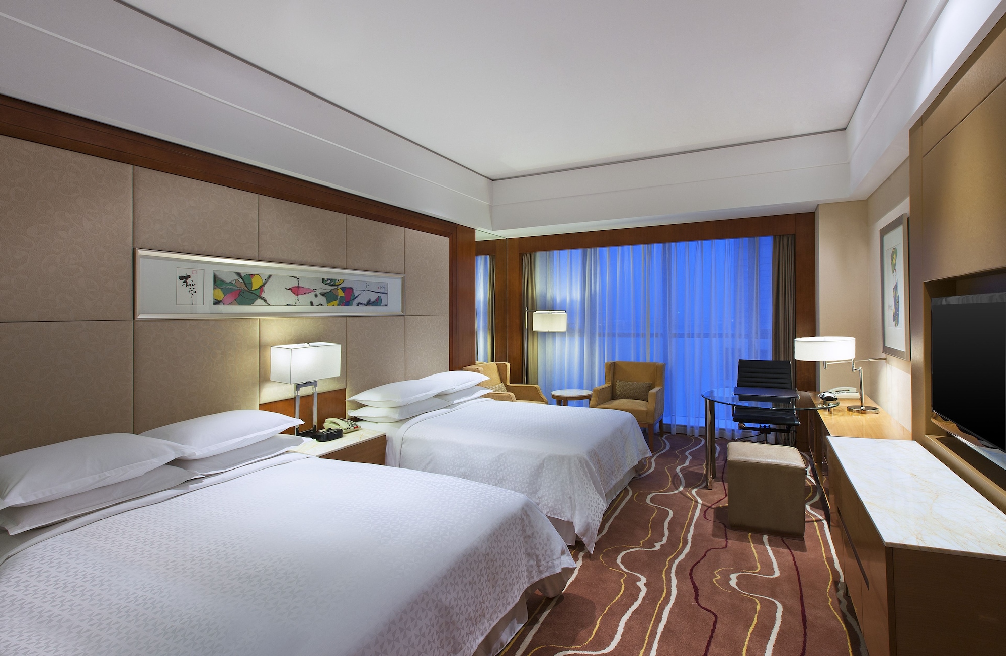 Premium, 2 Double Beds, Partial Lake View
