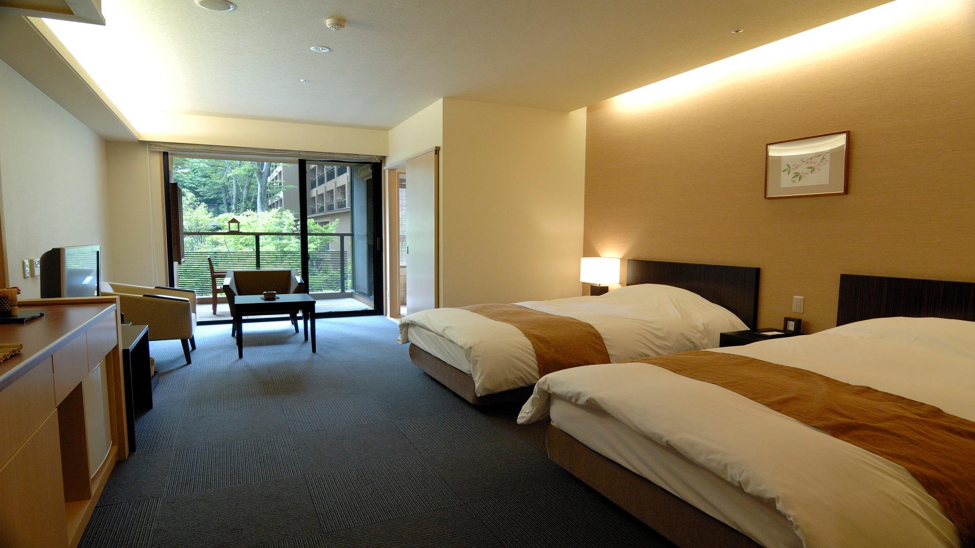 Semi Room, Western, Twin Beds, Outdoor Bath