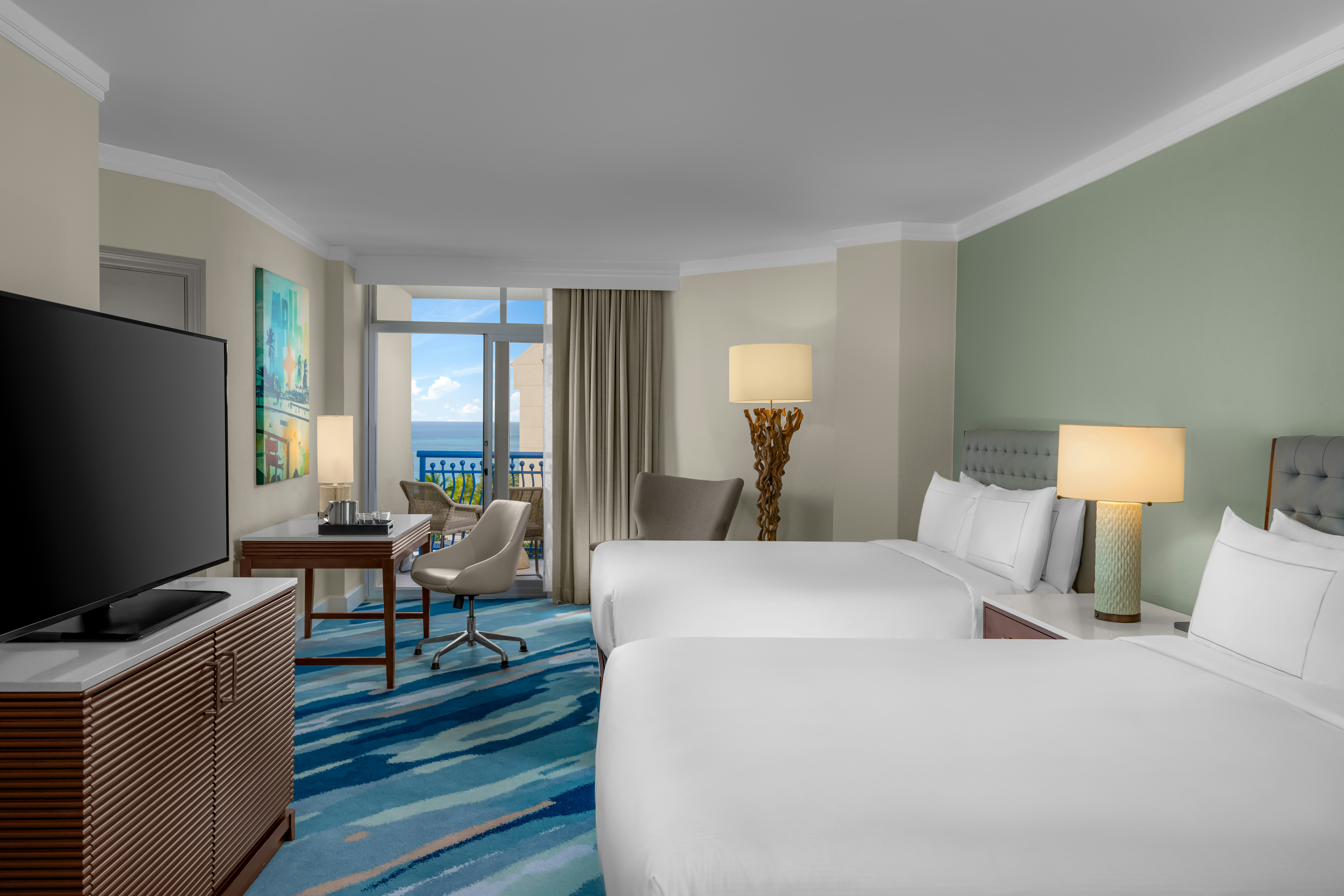 Room, 2 Queen Beds, Partial Ocean View, Aruba Tower