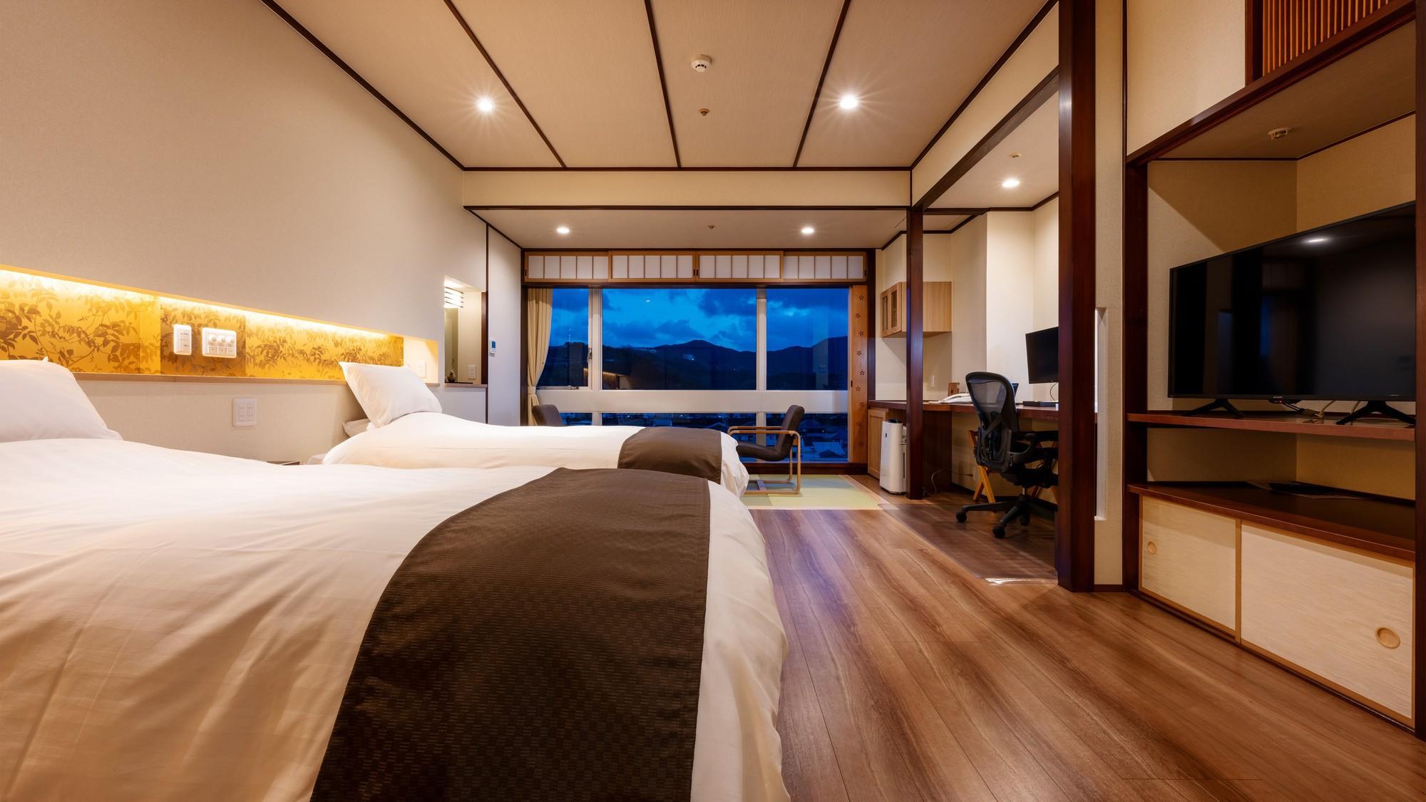 Renovated, Japanese, Style, Modern, Superior, Twin Beds