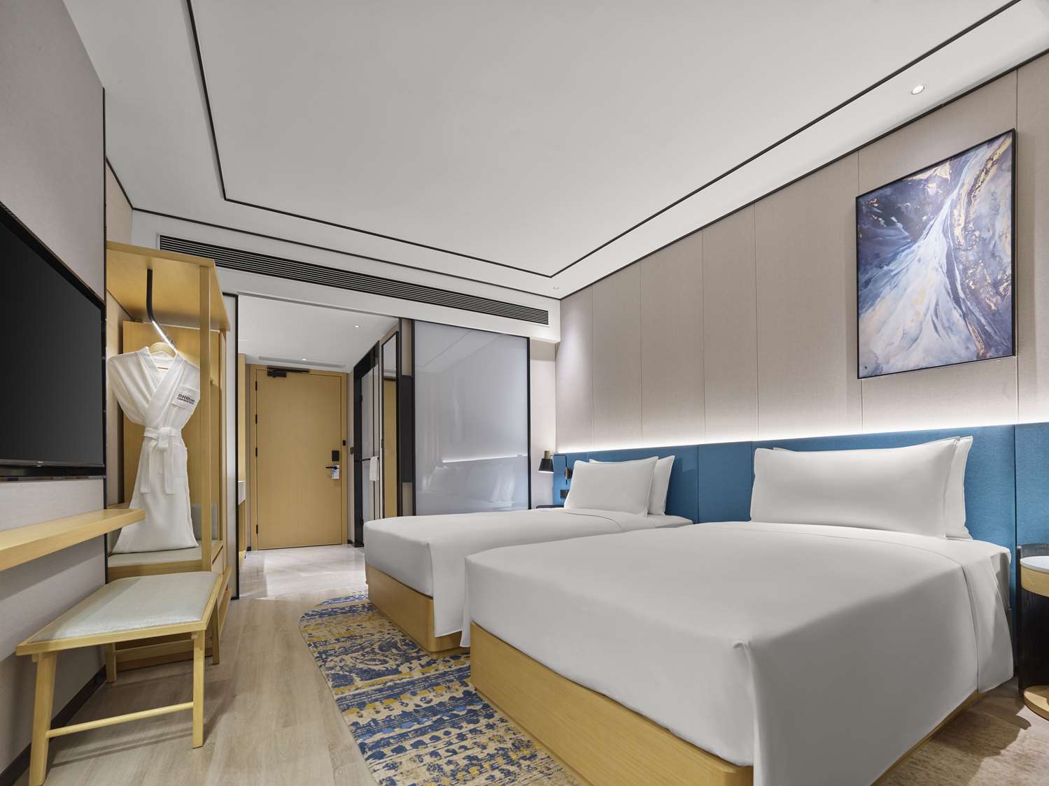 غرفة بسريرين منفصلين، Hilton Garden Inn Anshan Haicheng 4/7