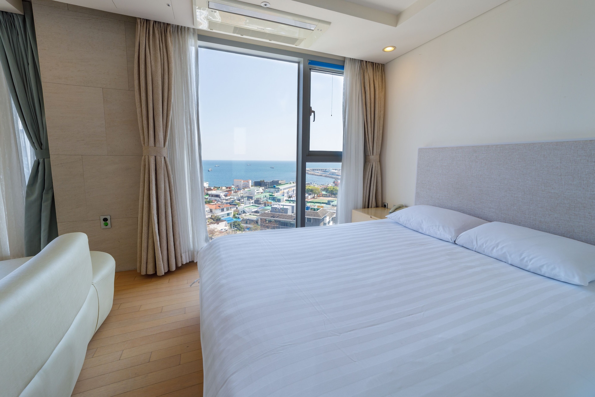 Island, Tower, Ocean, Double Bed