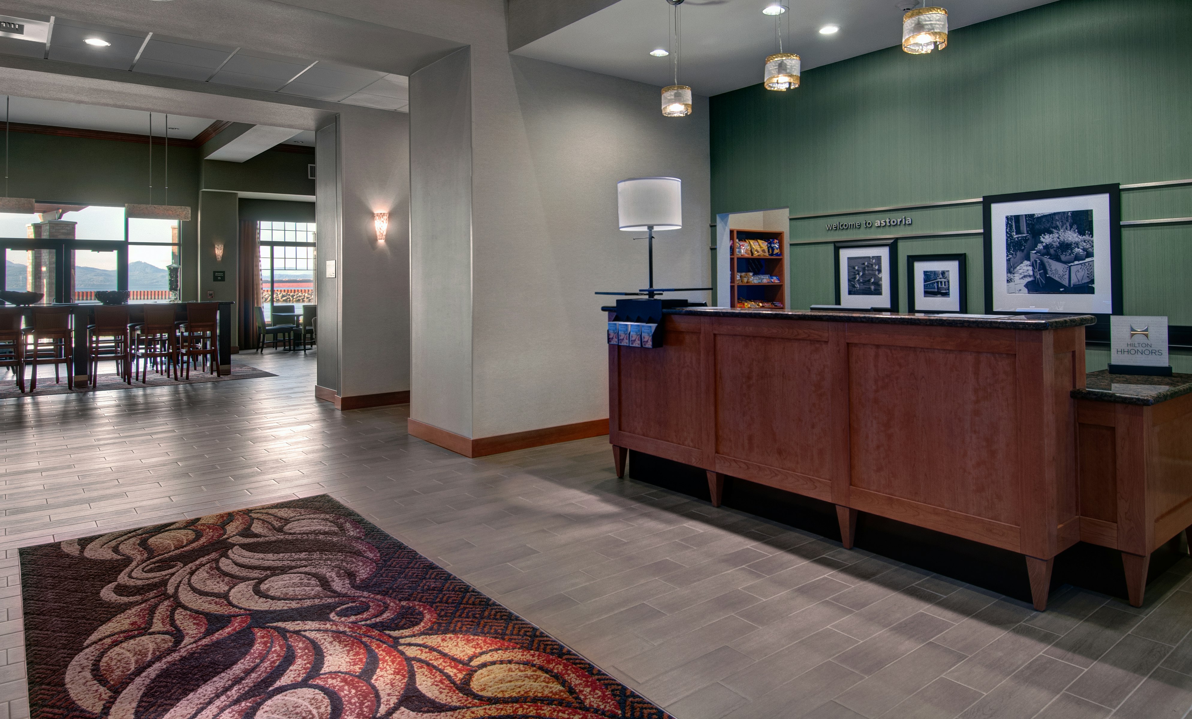Lobby at HAMPTON INN AND SUITES ASTORIA, ASTORIA - OR