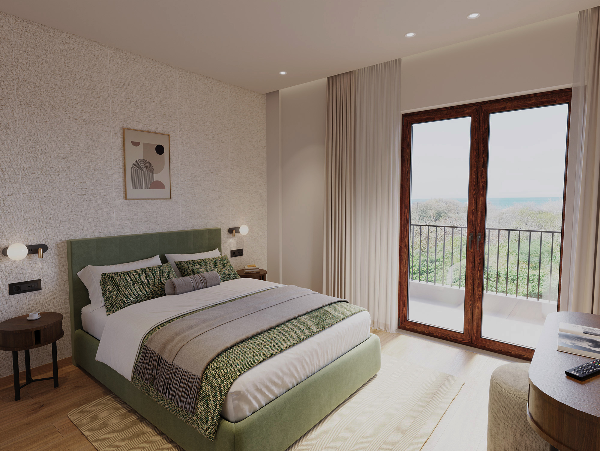 Room, Double or Twin Bed, Garden View