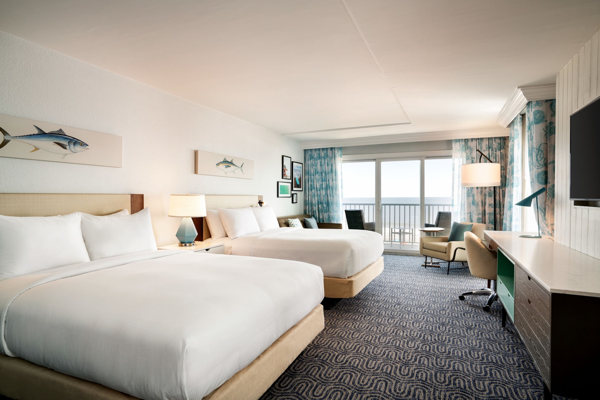 Premium, 2 Queen Beds, Ocean Front, Balcony, Corner