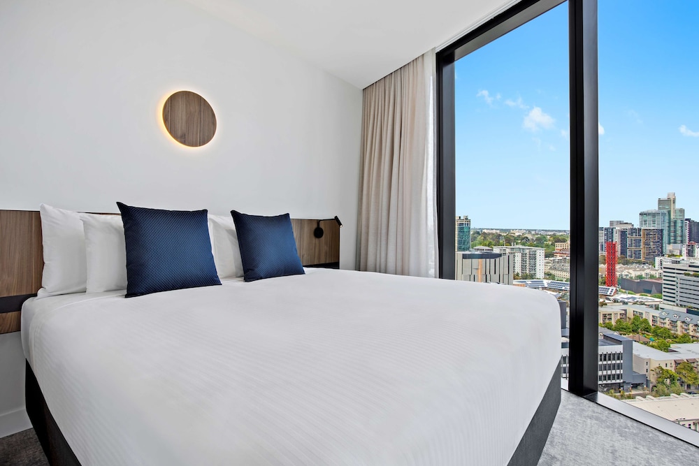 غرفة بسرير كينج بإطلالة على المدينة بغرفة نوم واحدة، Adina Apartment Hotel Melbourne Southbank 2/4