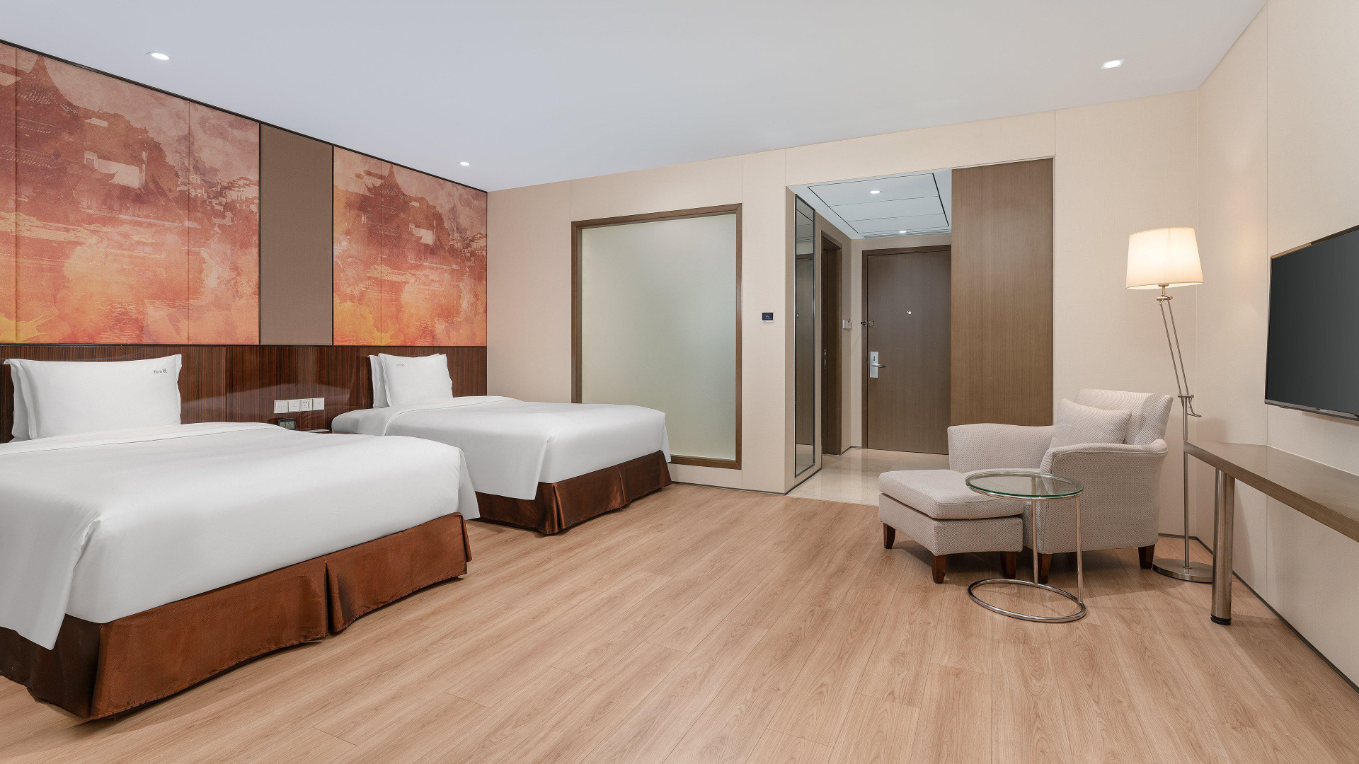 Premium, 2 Double Beds, Club Floor, Smoking