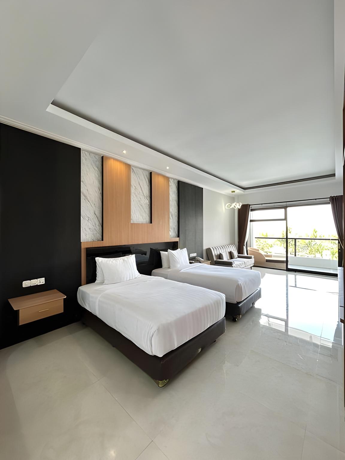 غرفة بريميير بسريرين منفصلين بإطلالة على المسبح، Grand Harvest Resort and Villas 2/2