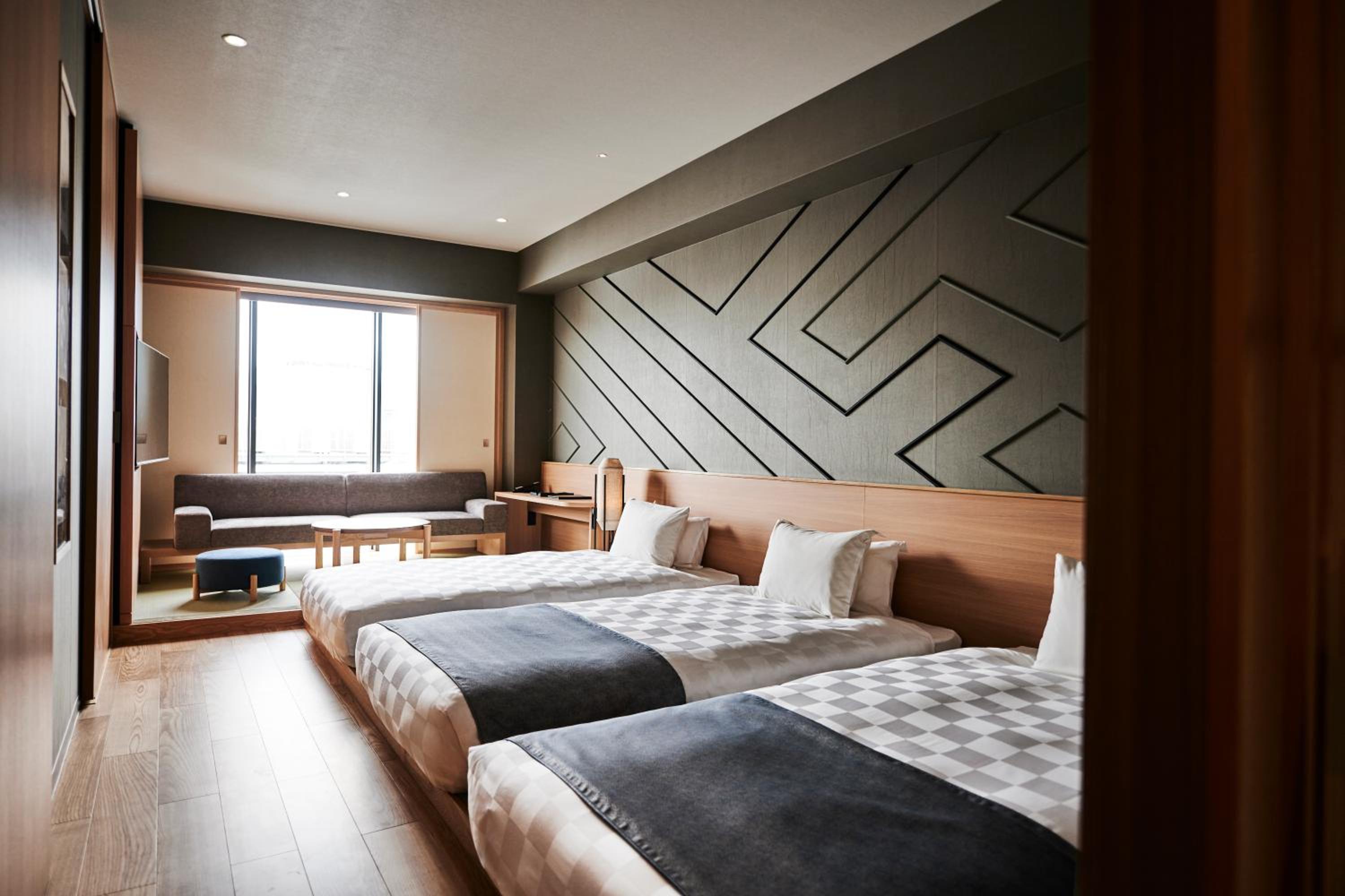 Japanese Western, Semi Deluxe, 3 Semi Double Beds, with Extra Bed