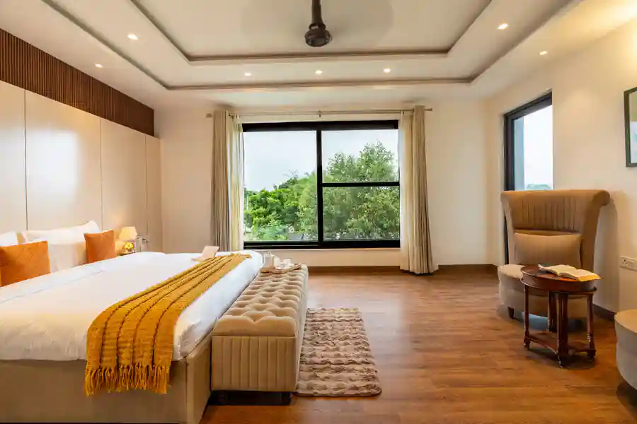 Room at ELIVAAS Gardenia 4 BHK Farmhouse with Private Pool, GURGAON