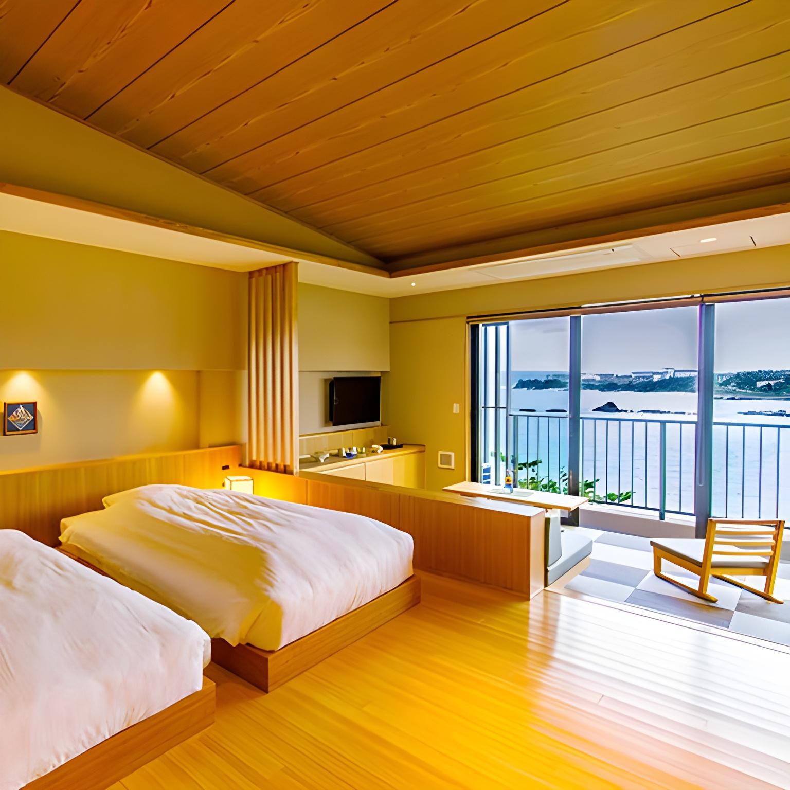 Ocean, Suite, Twin Beds, with View, Bathtub, High Floor