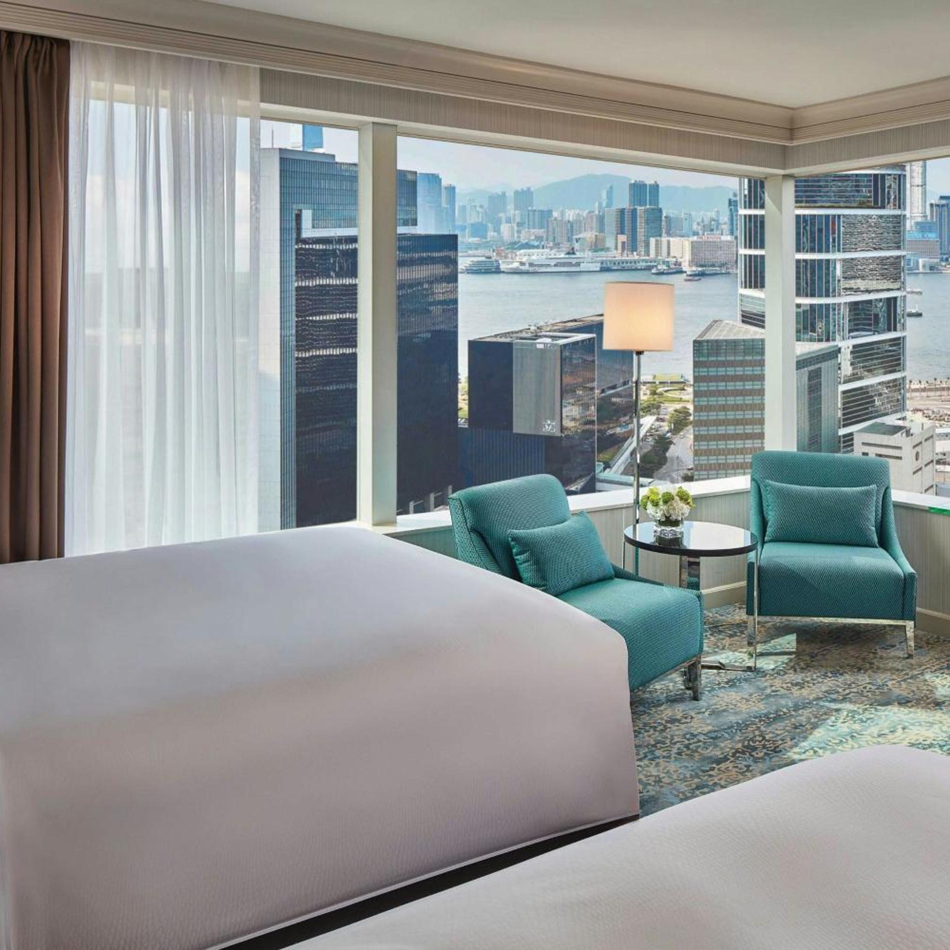 Room, 2 Double Beds, Partial Harbour View