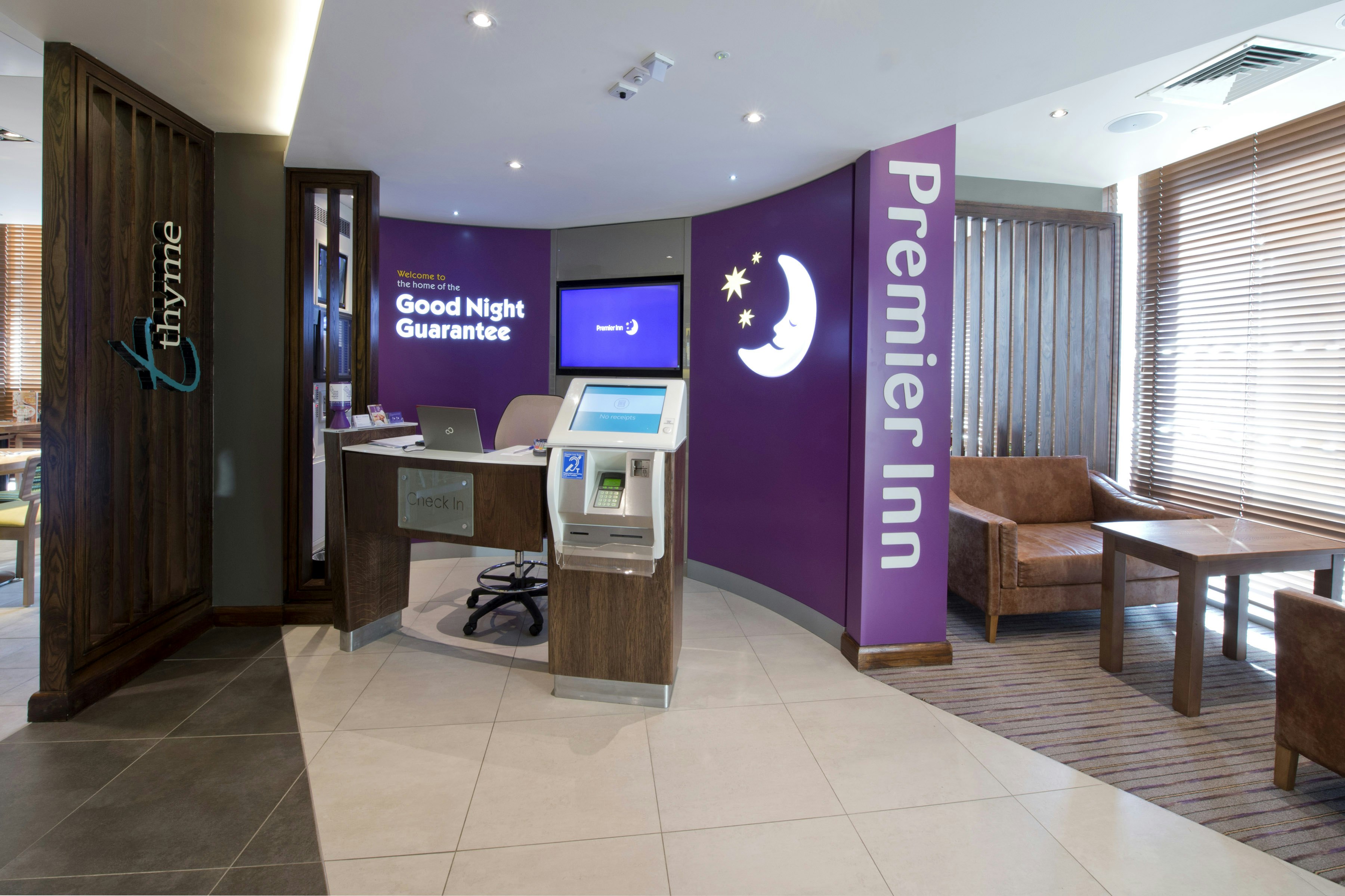Lobby at Premier Inn London Lewisham Hotel, LONDON