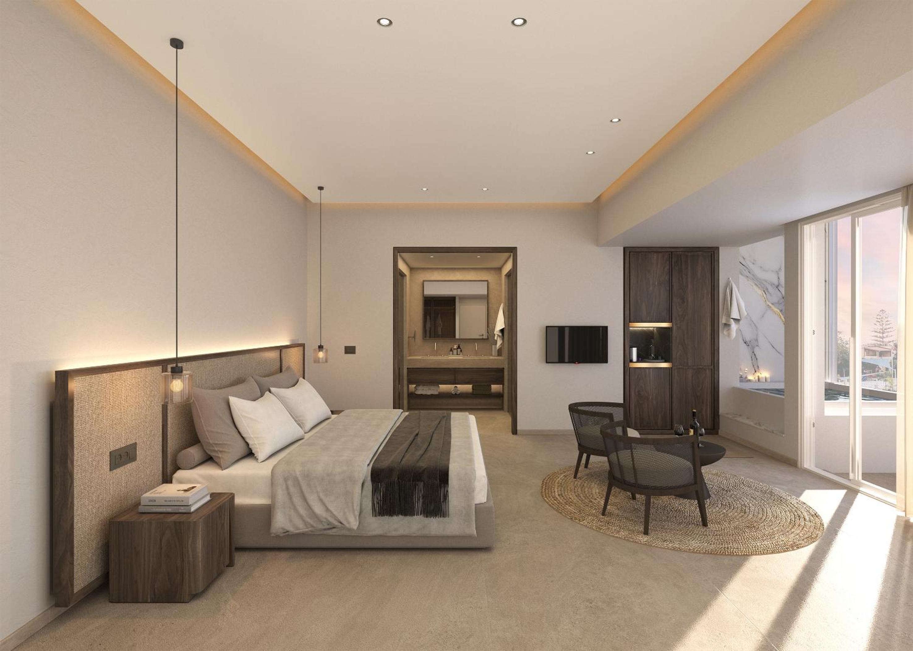 Open Plan, Junior Suite, Double Bed, Sea View, Jetted Tub