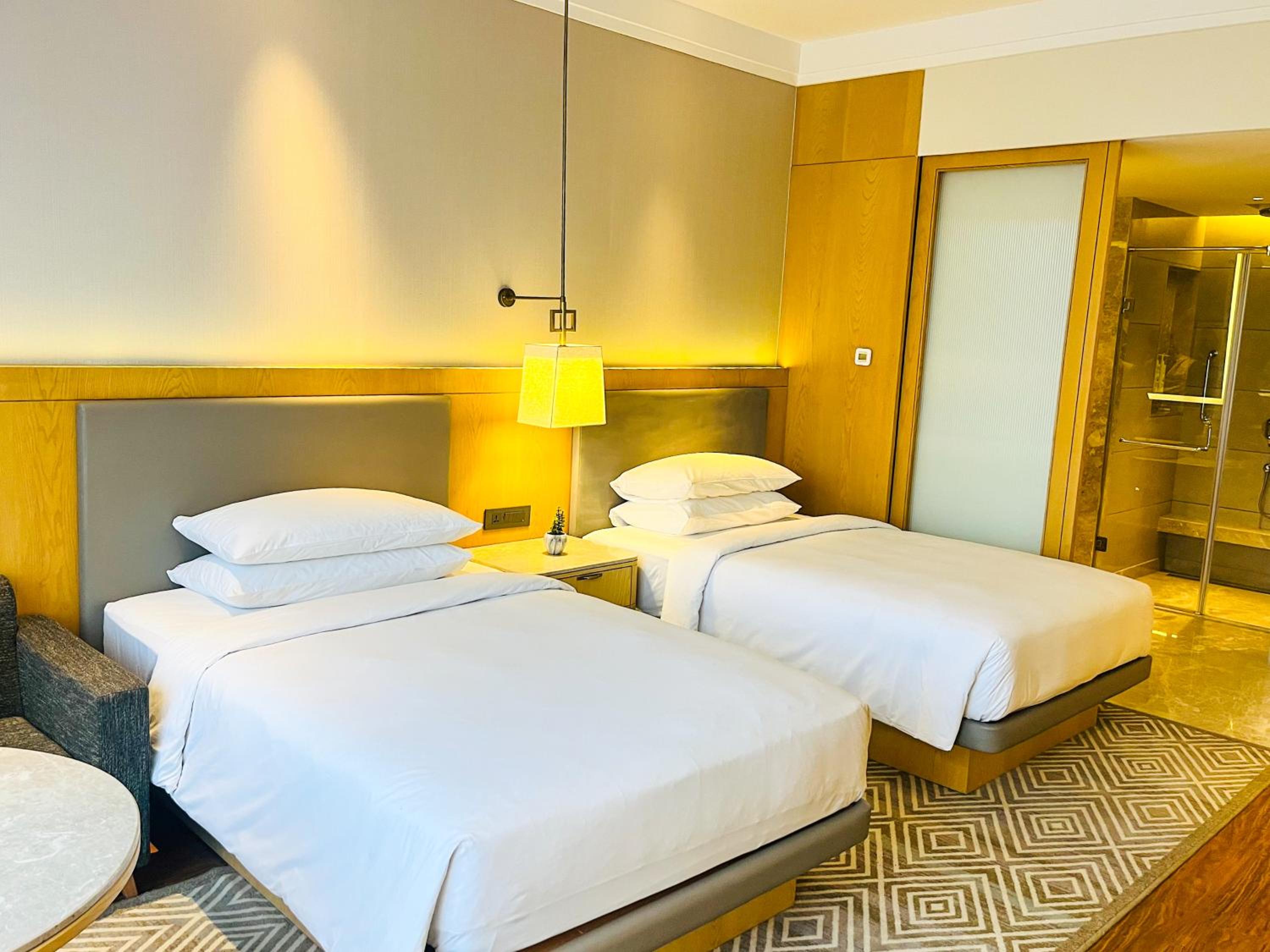 Guest Room, Deluxe, Twin Beds, Statue View