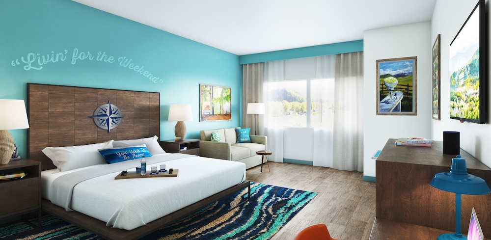 غرفة بريميوم ديلوكس بسرير كينج بإطلالة على الجبل بشرفة، The Lodge at Camp Margaritaville 3/3