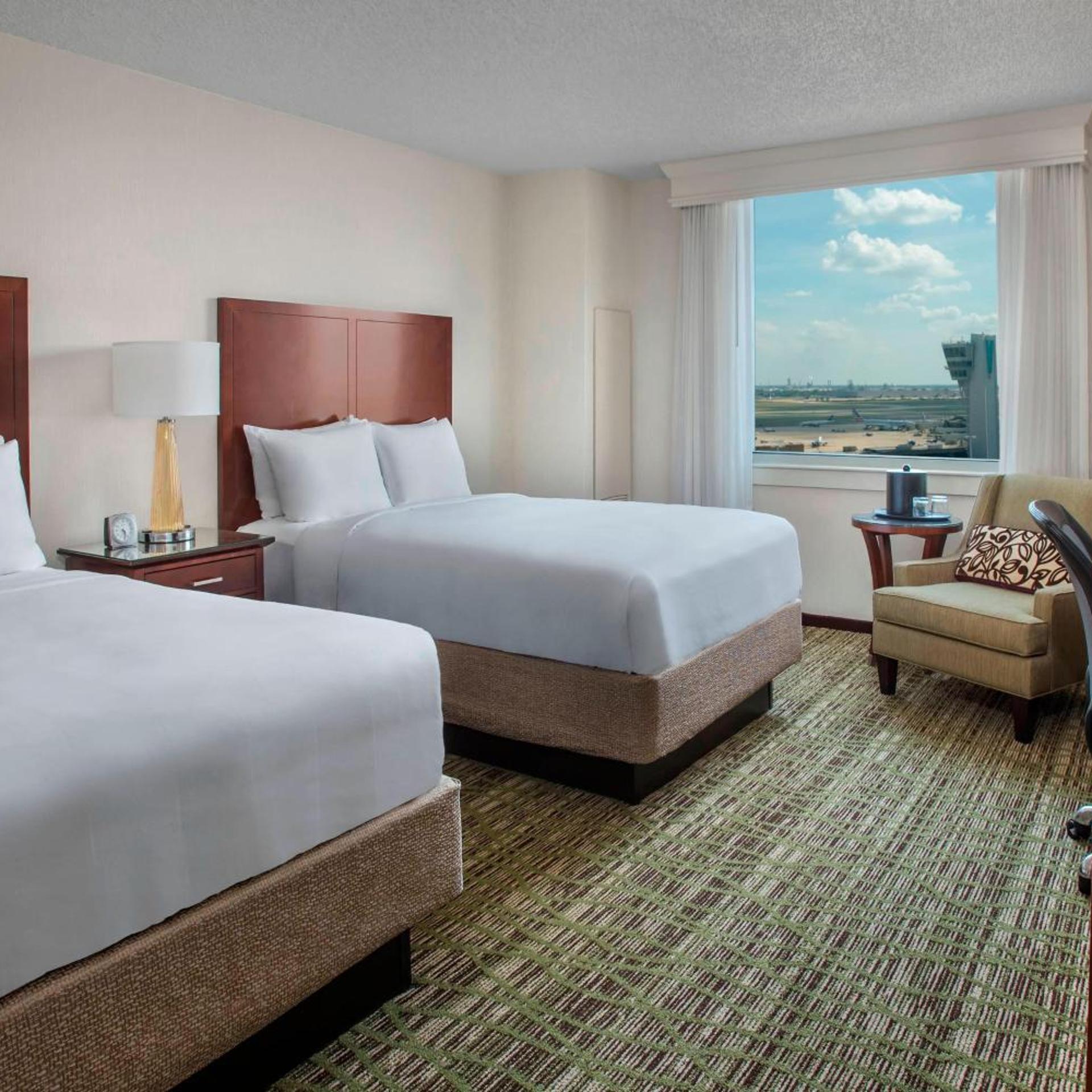 Room, 2 Double Beds, Airport View