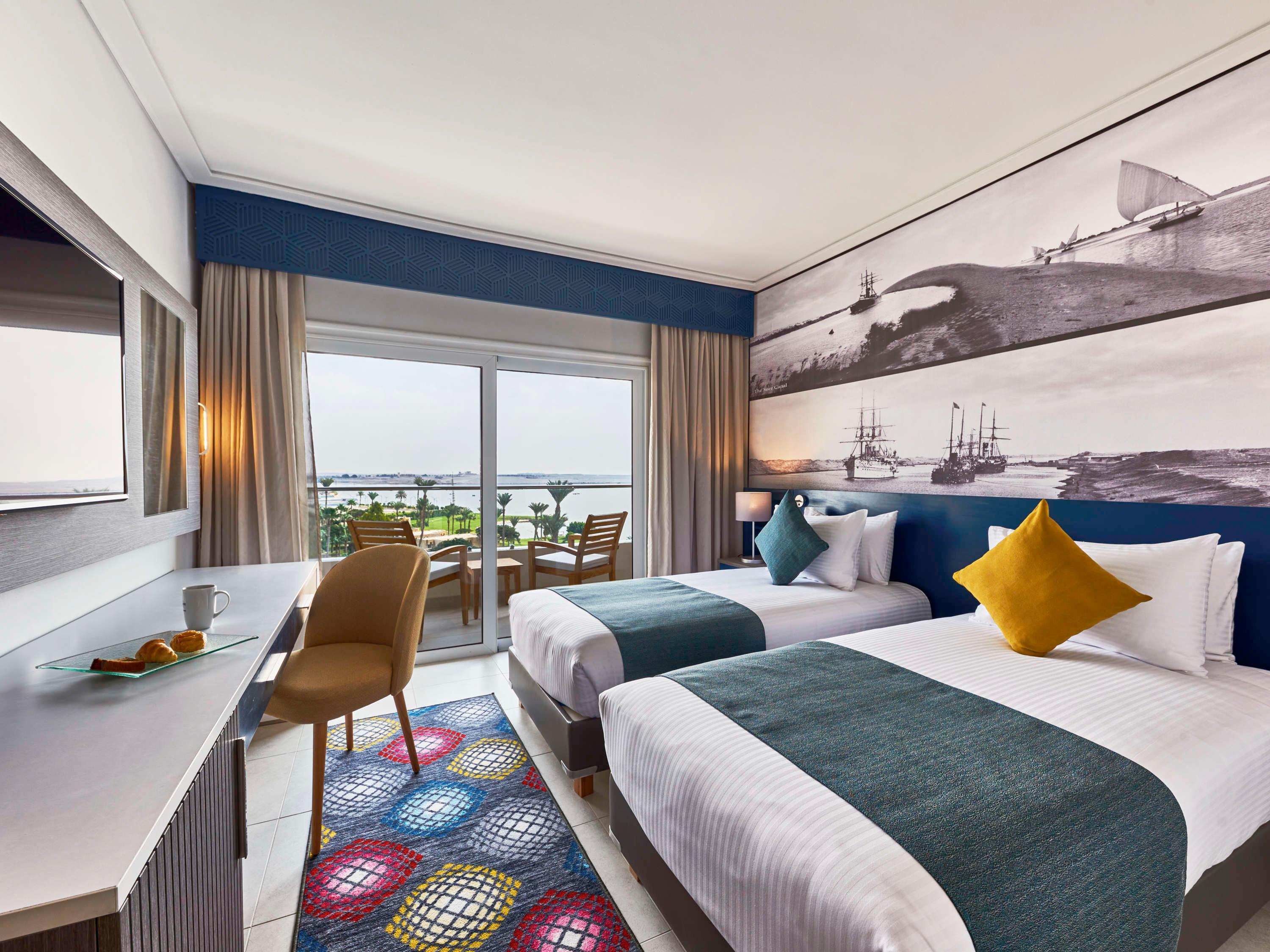غرفة بسريرين منفصلين بإطلالة على البحيرة، Mercure Ismailia Forsan Island Hotel 2/6