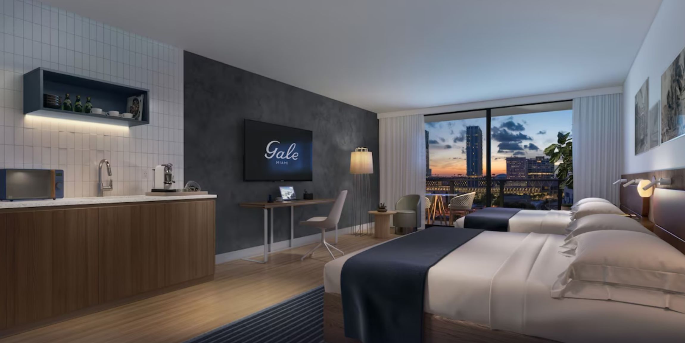 Cityview Studio Two Beds // Balcony