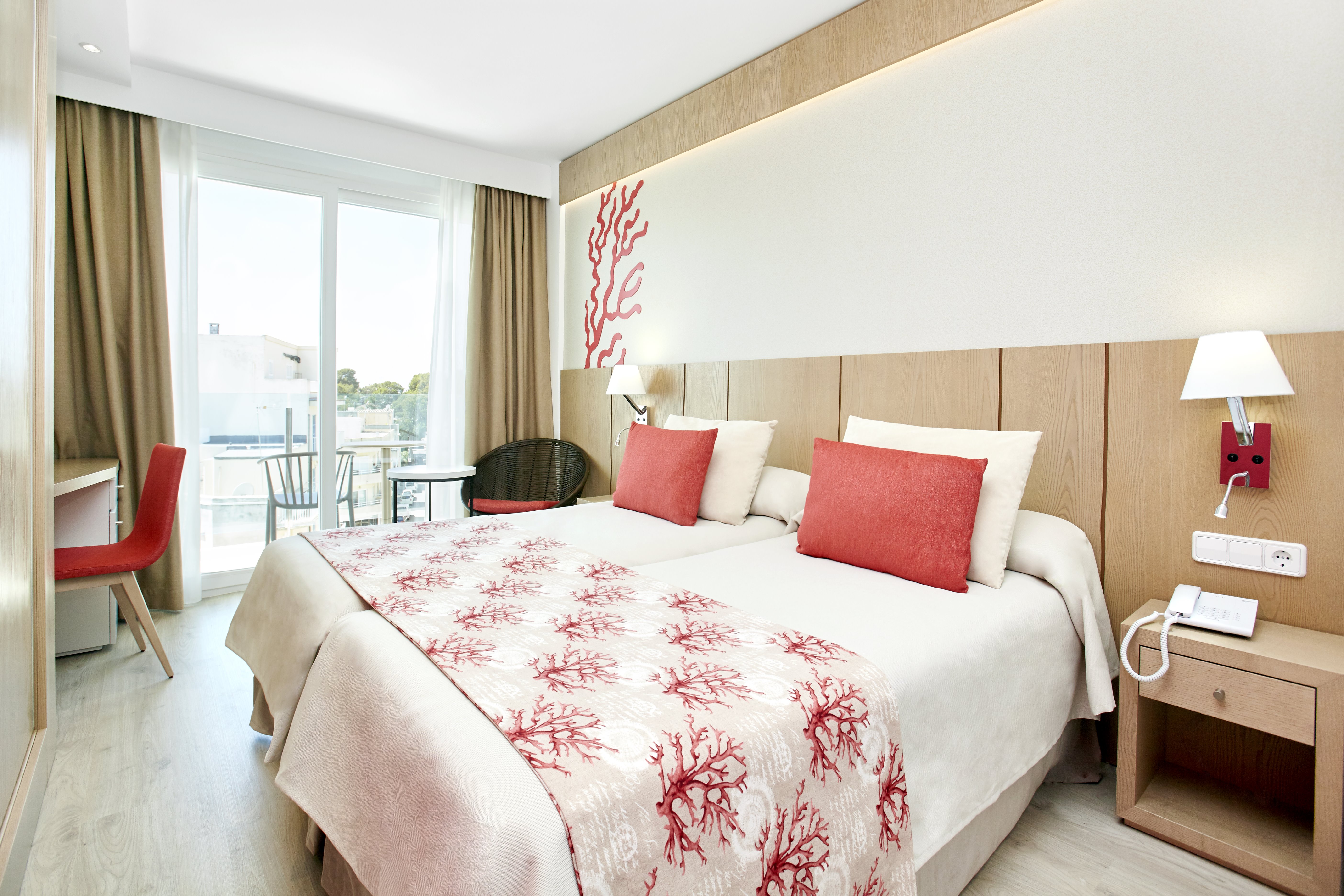 Room, Single, Double Bed, Side Sea View, Balcony