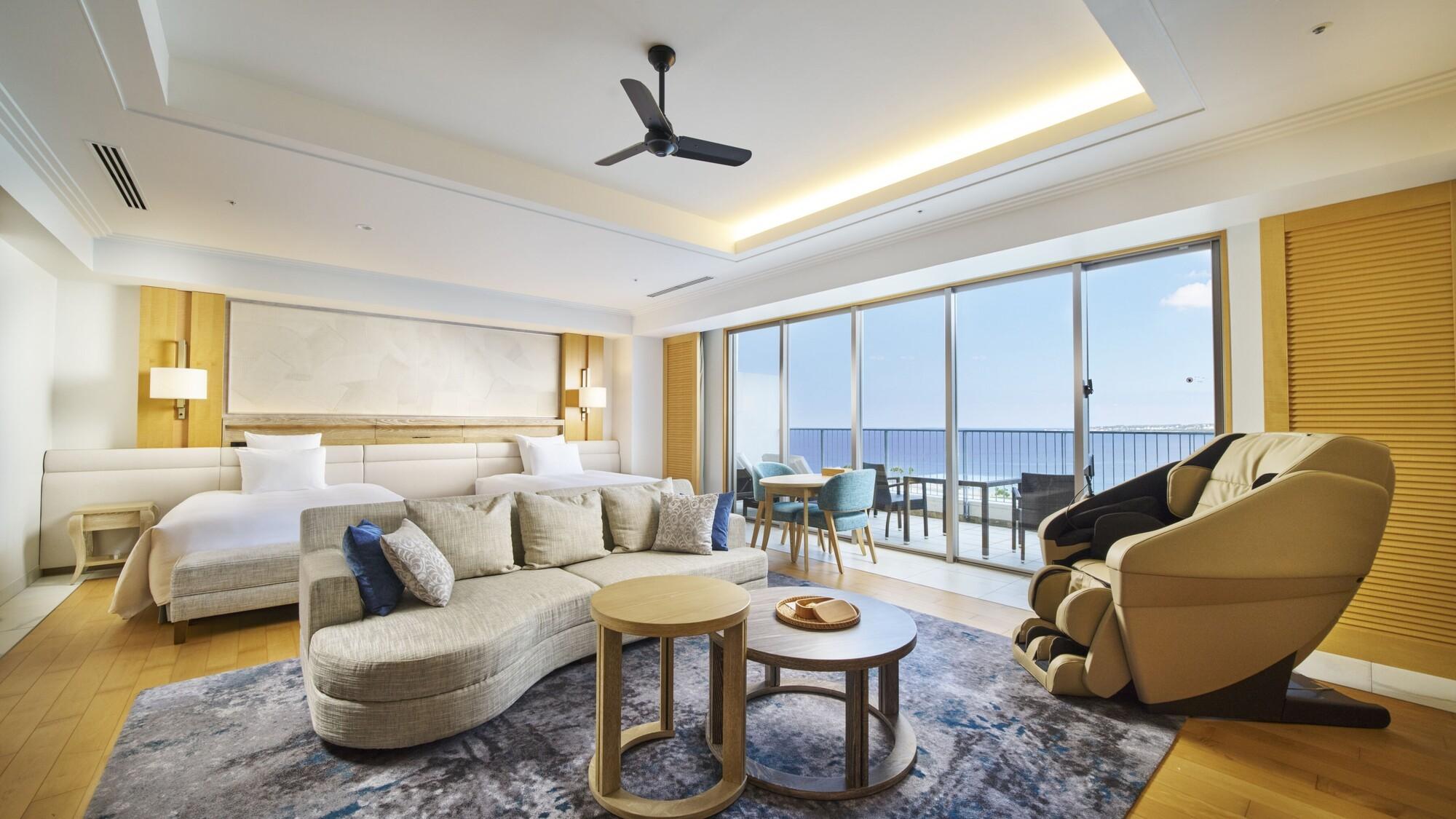 Club, Suite, Twin Beds, Ocean View, Club Wing