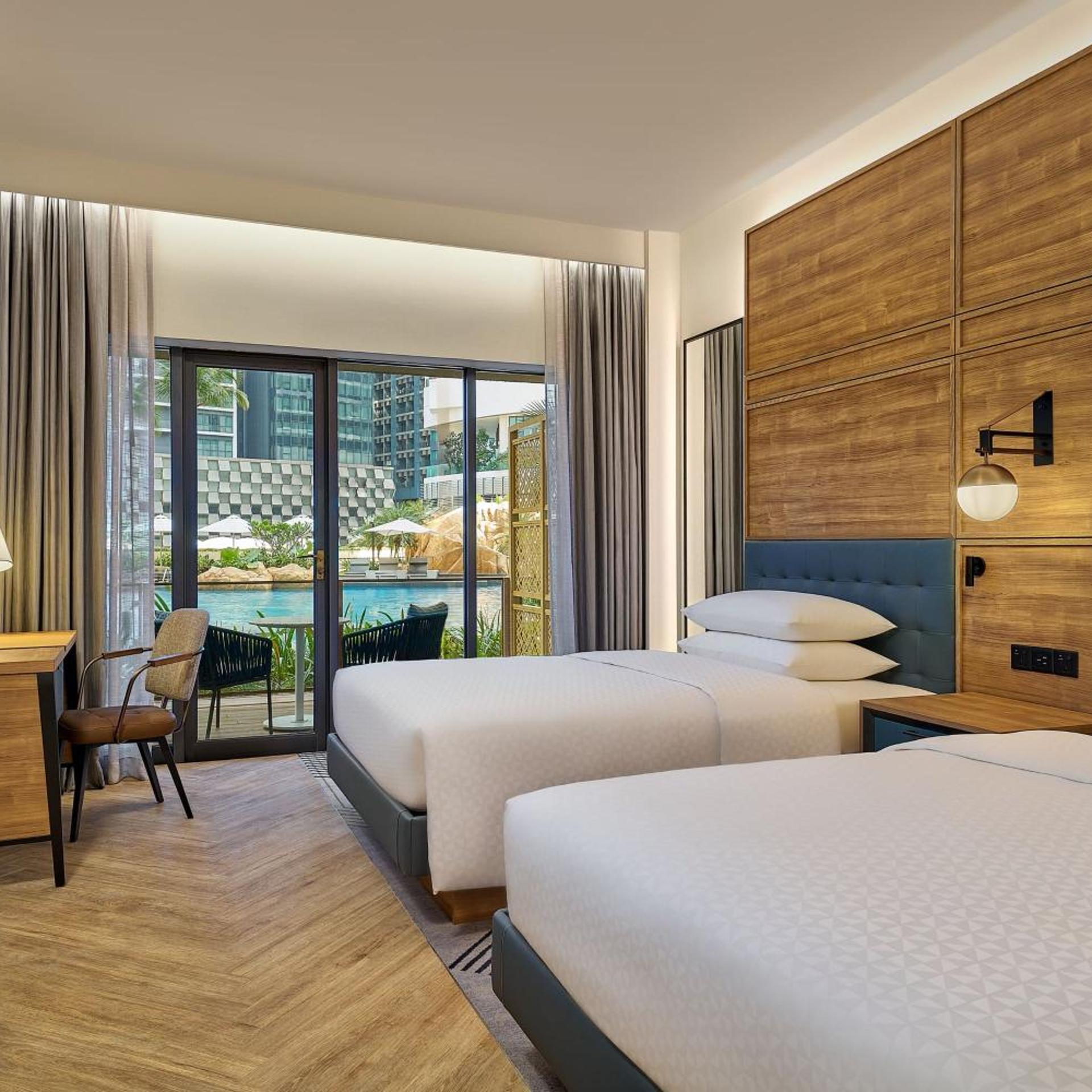 Cabana, 2 Double Beds, Pool View