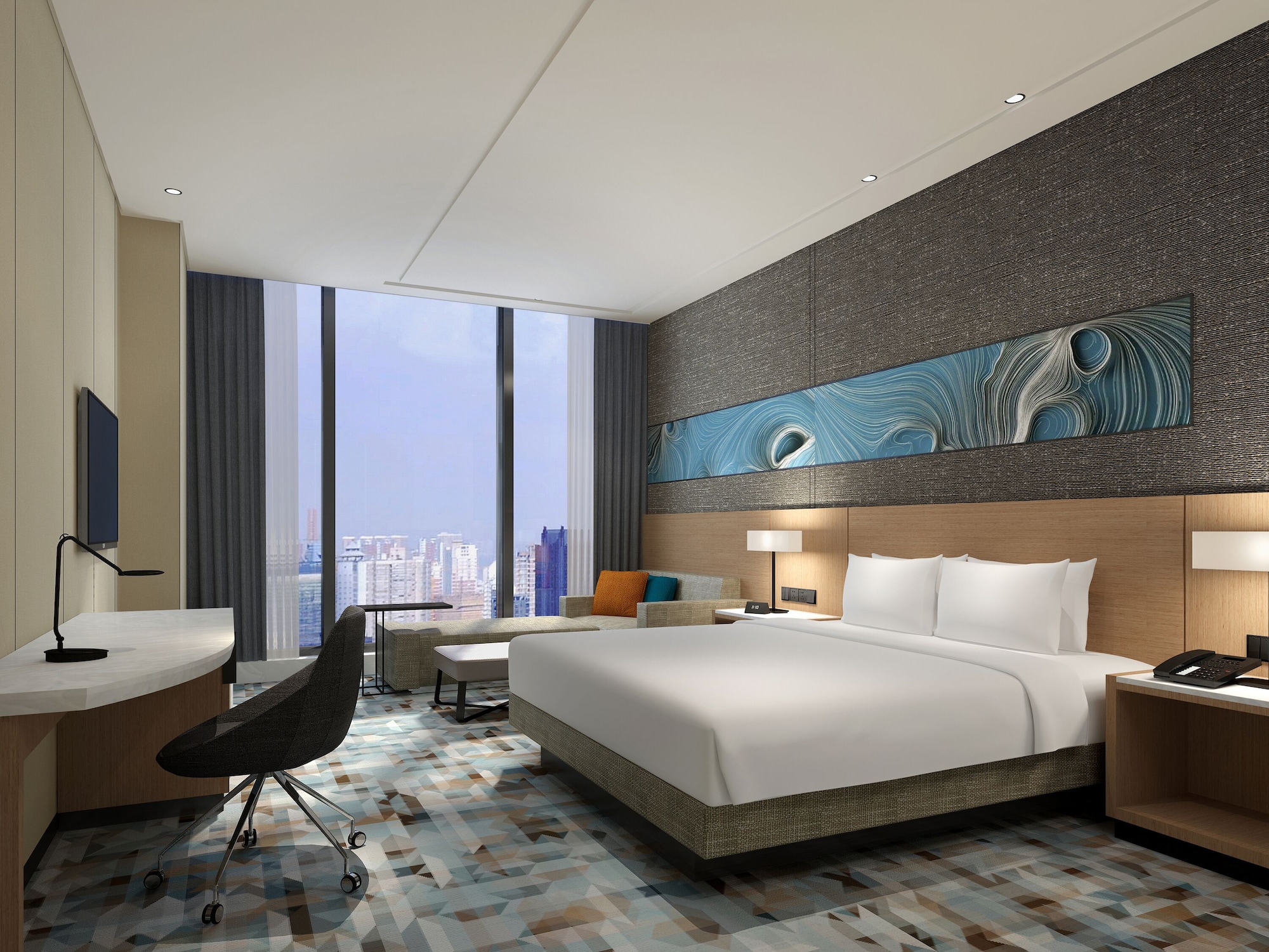 Room, King Bed, River View, Sofa
