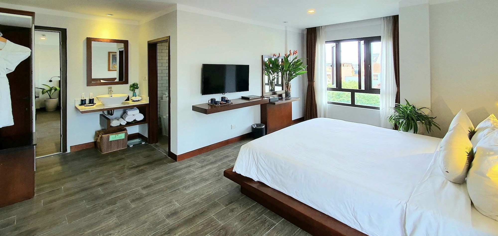 دوبلكس عائلي بسرير مزدوج بإطلالة على الفناء مع أريكة، Hoi An Odyssey Hotel 3/5