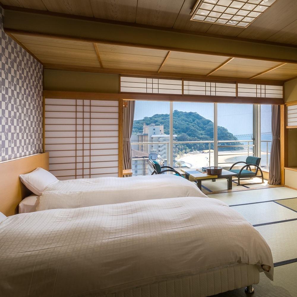 Japanese Western, Twin Beds, Ocean View, Night View, Tatami, Smoking