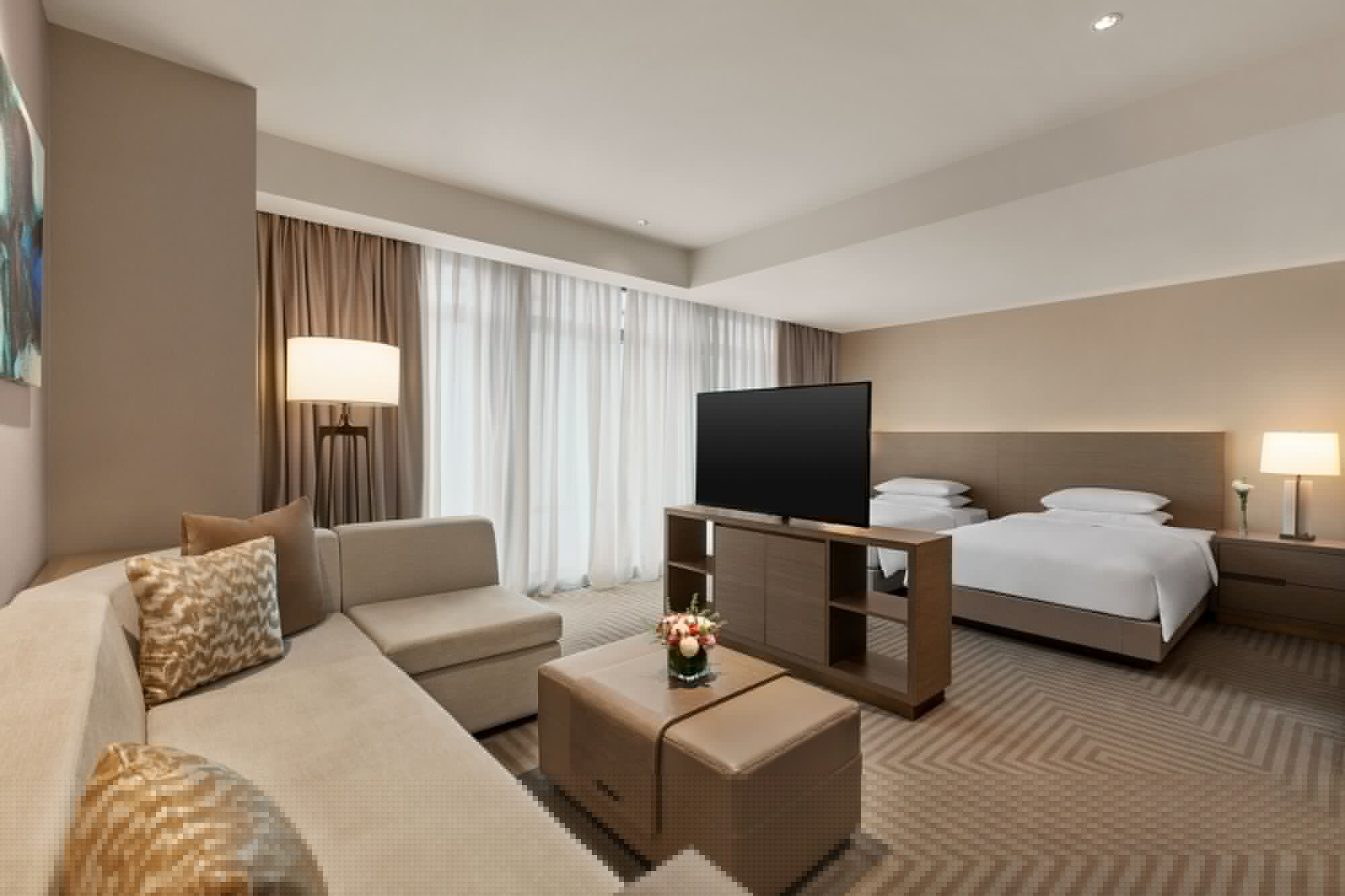 Studio, Twin Beds, Sofa, Kitchen