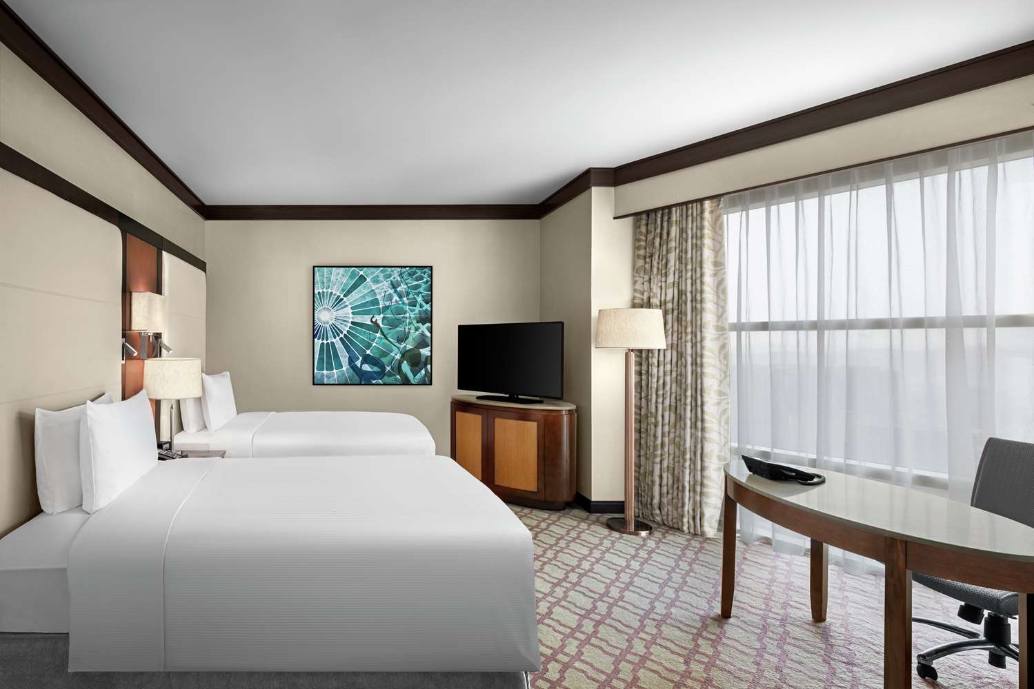 Deluxe, Twin Beds, Partial Haram View