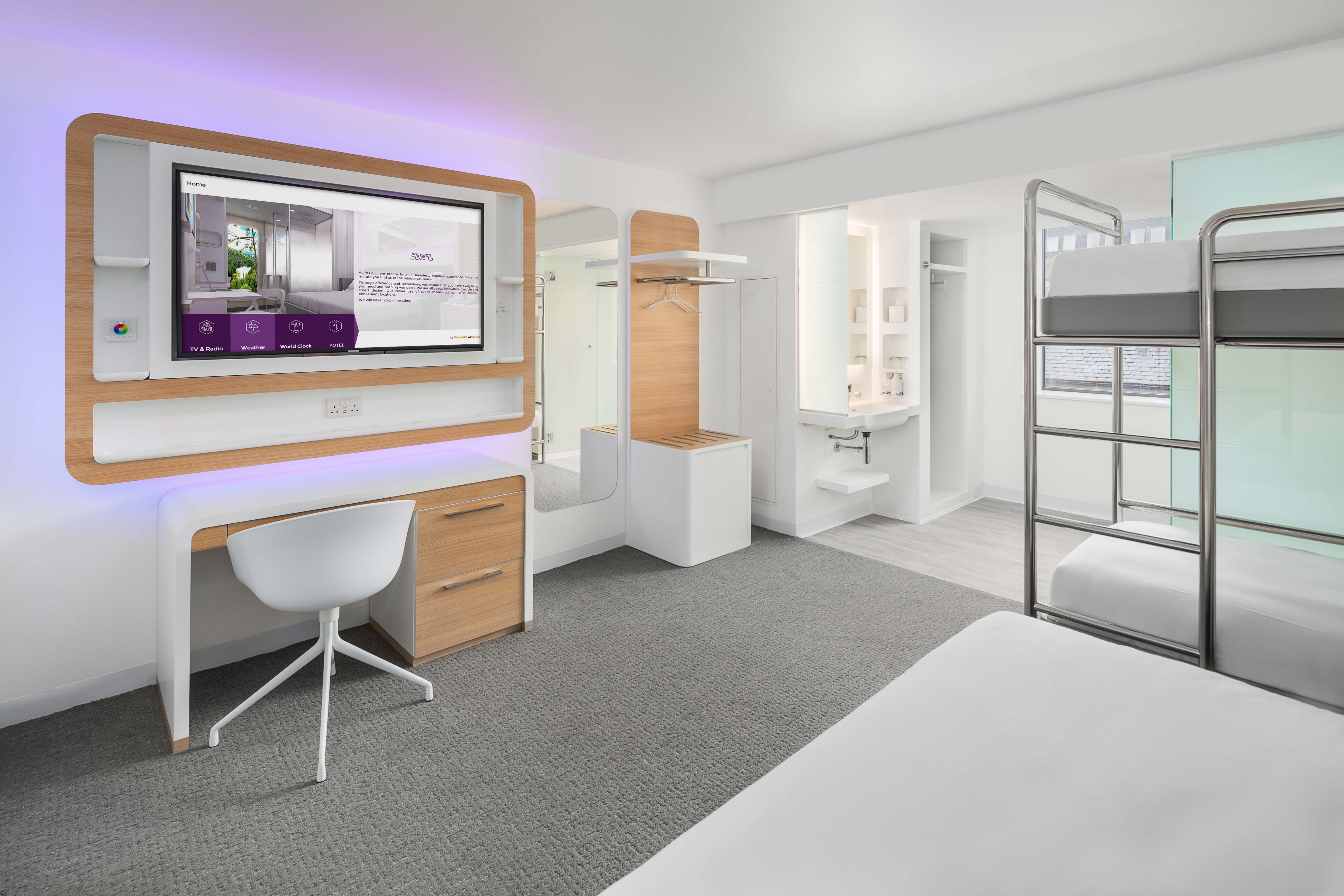 غرفة عائلية بسرير بطابقين، YOTEL Edinburgh, Select by Hilton 3/3