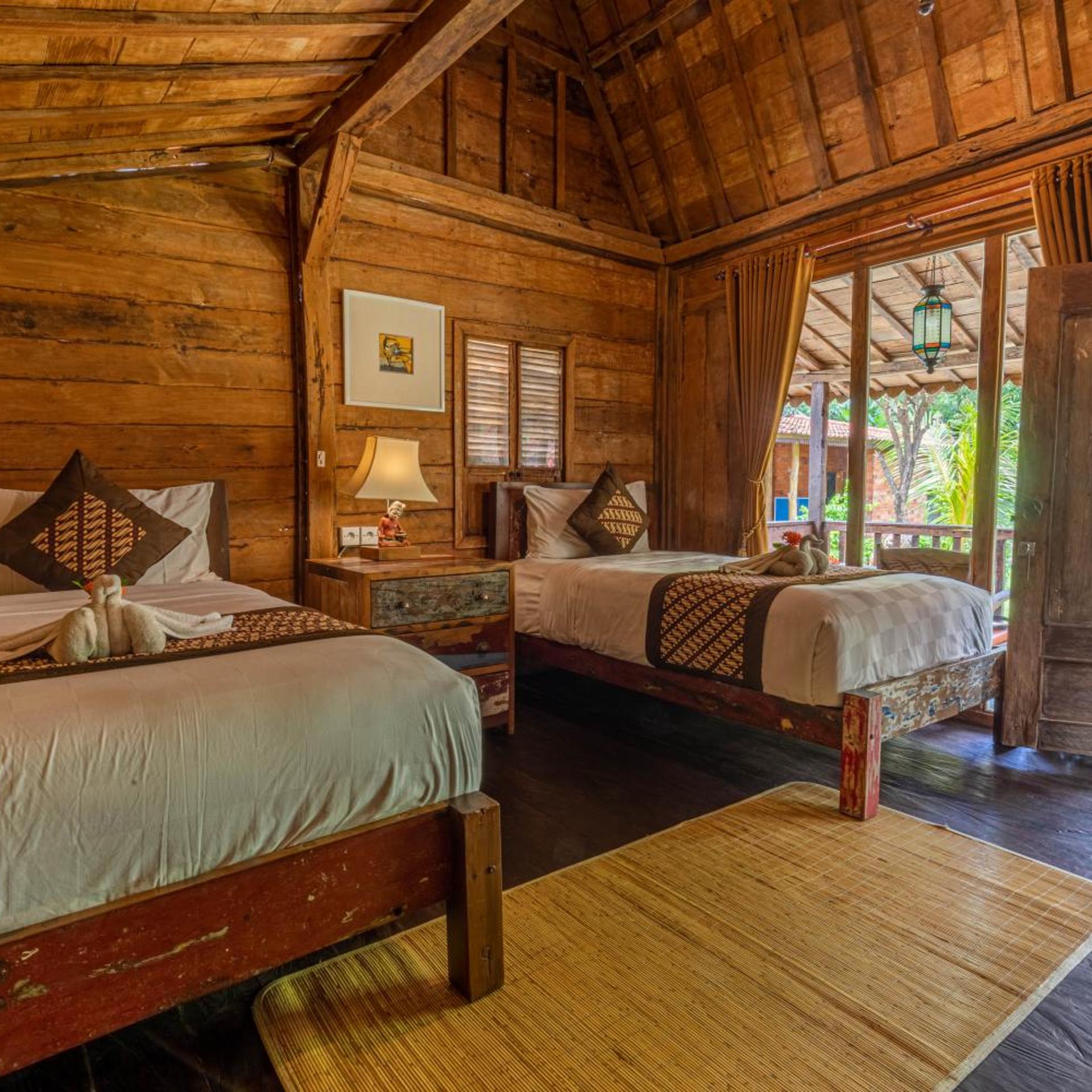 Wooden, Deluxe, Bungalow, Twin Beds