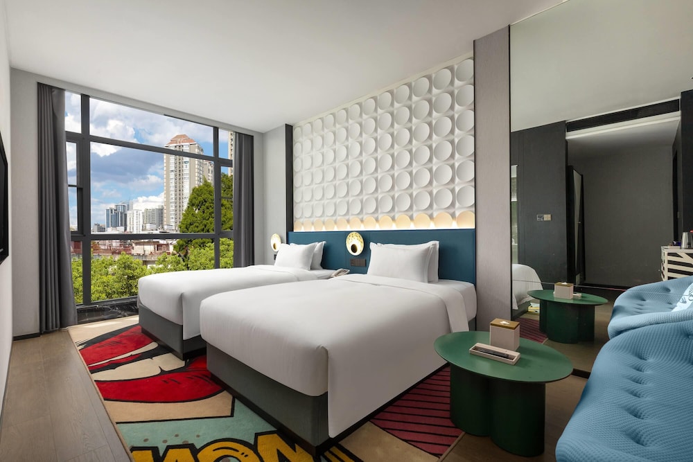 Oriental, Modern, Twin Beds