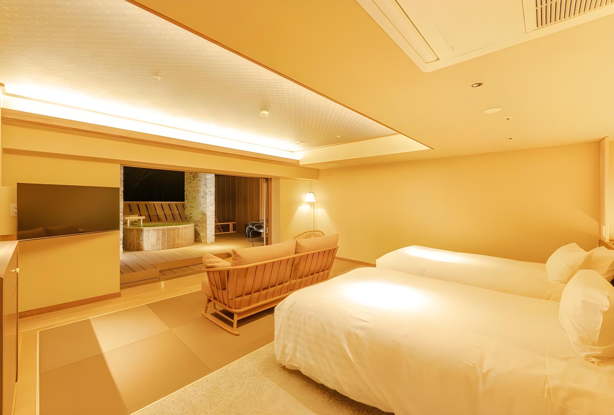 Deluxe, Twin Beds, No View, Outdoor Bath