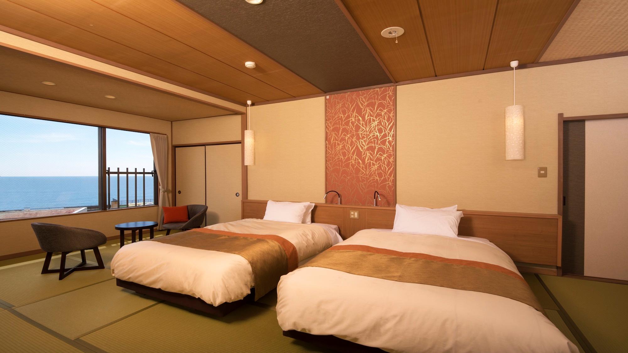 Japanese, Semi Room, Modern, Semi Double Bed, Twin Beds, Ocean View