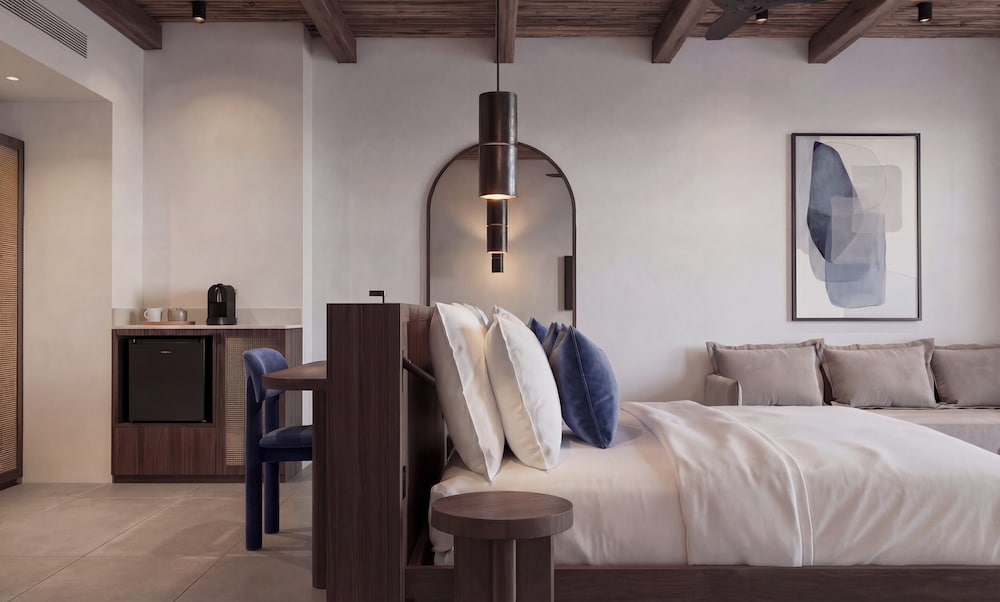 Blue, Junior Suite, Twin Beds, Sea View, Sofa, Private Pool