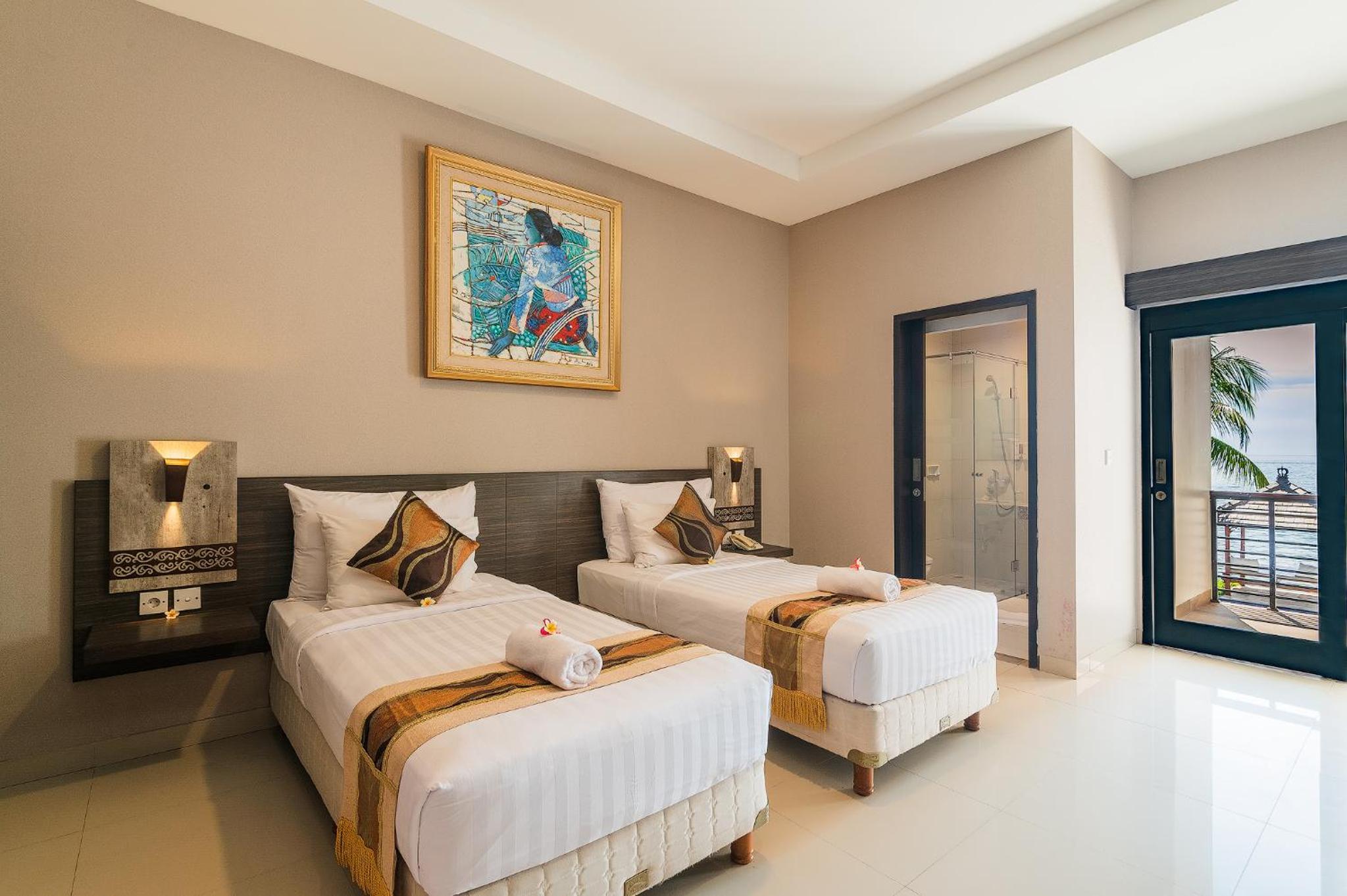 غرفة ديلوكس بسريرين منفصلين بإطلالة على البحر، Padma Sari Hotel 2/10