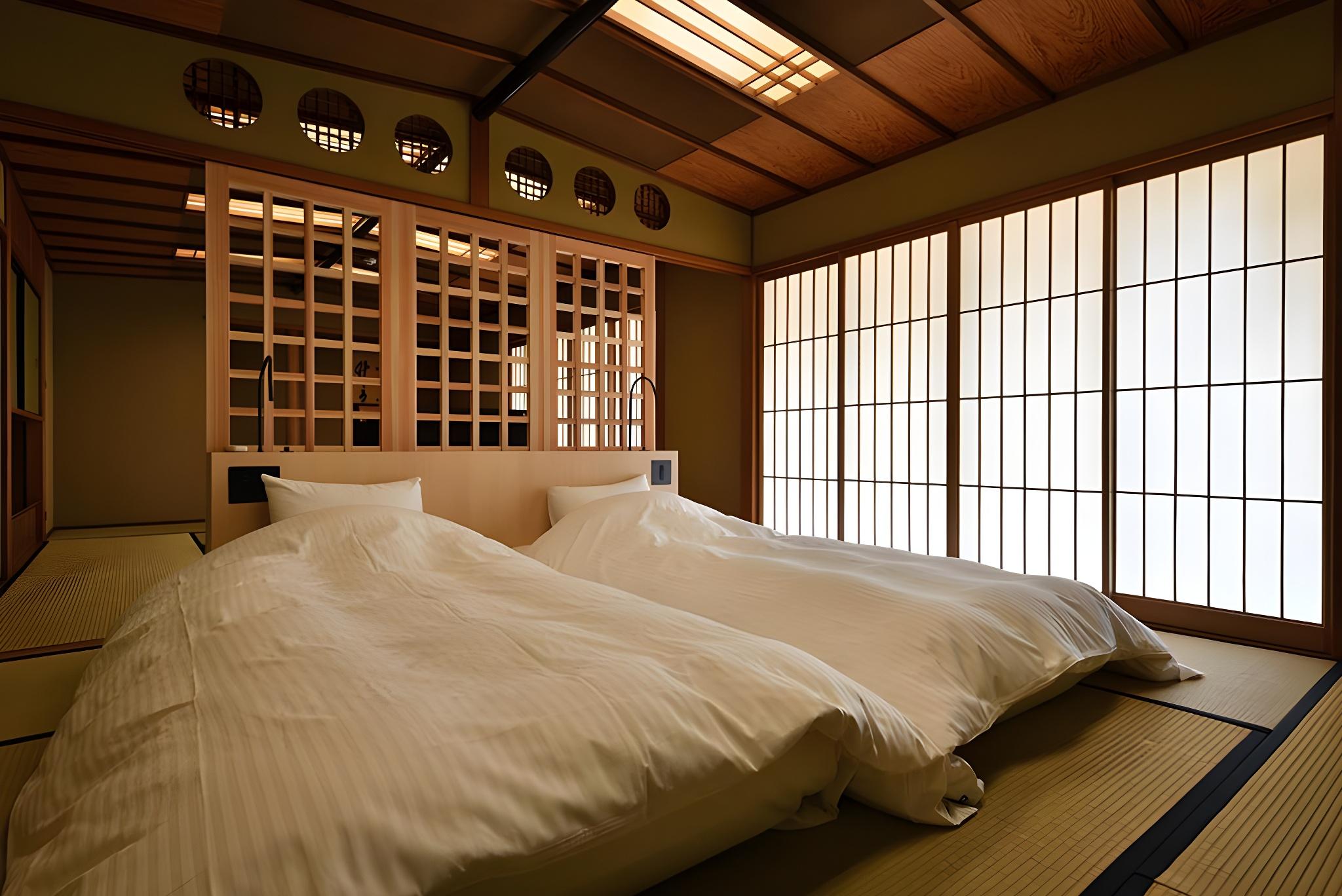 Japanese Western, Sauna, 2 Futon Beds, Outdoor Bath