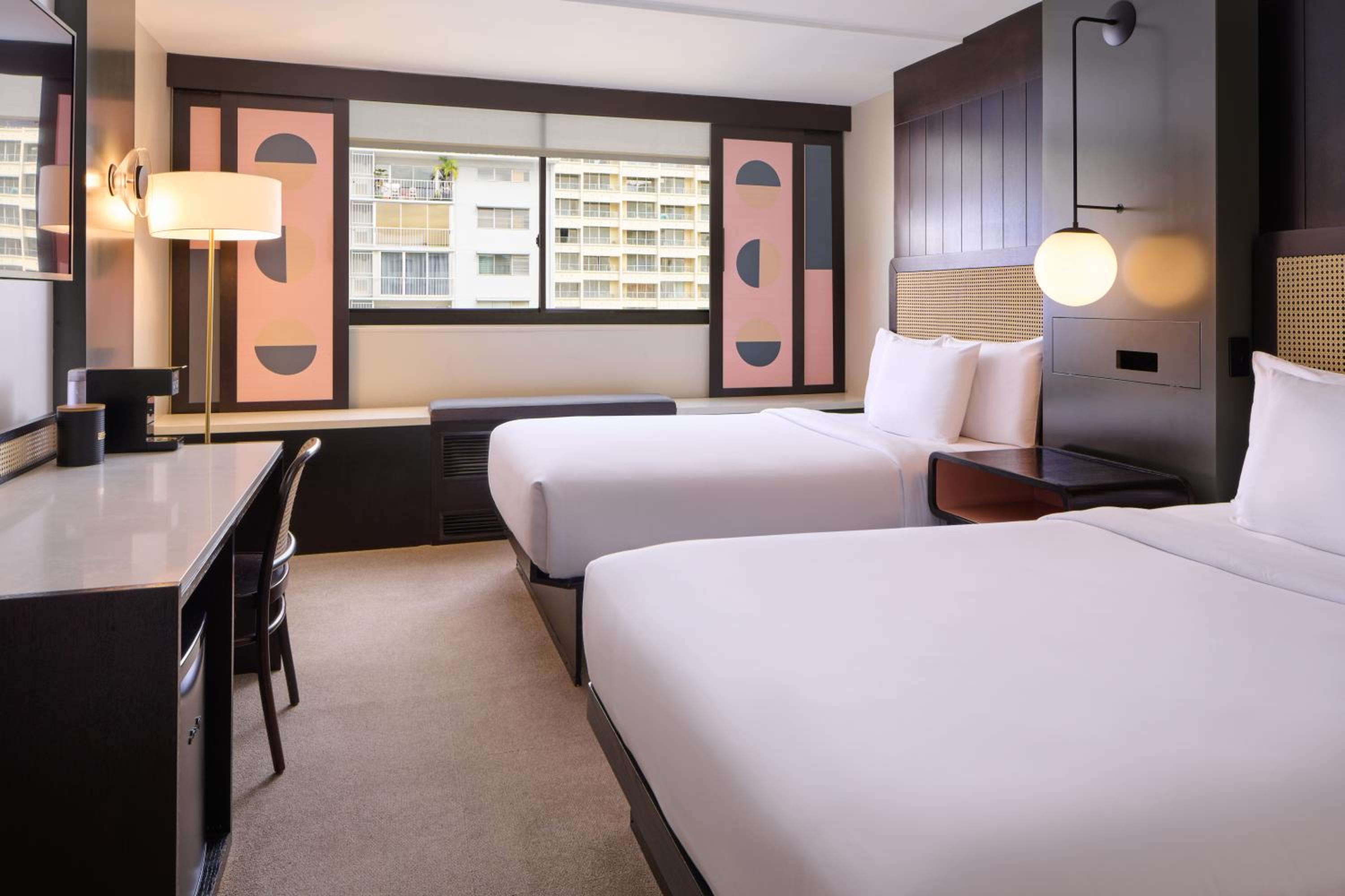 room, 2 double beds, city view